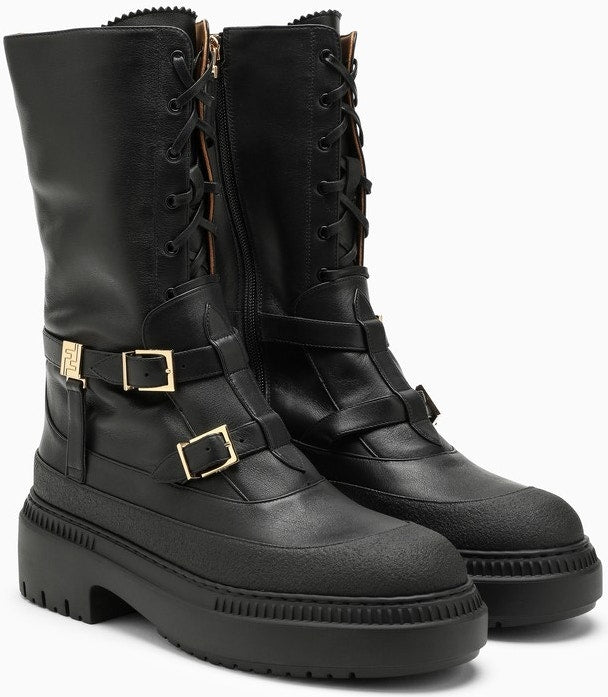 Fendi DELFINA BLACK BIKER BOOT