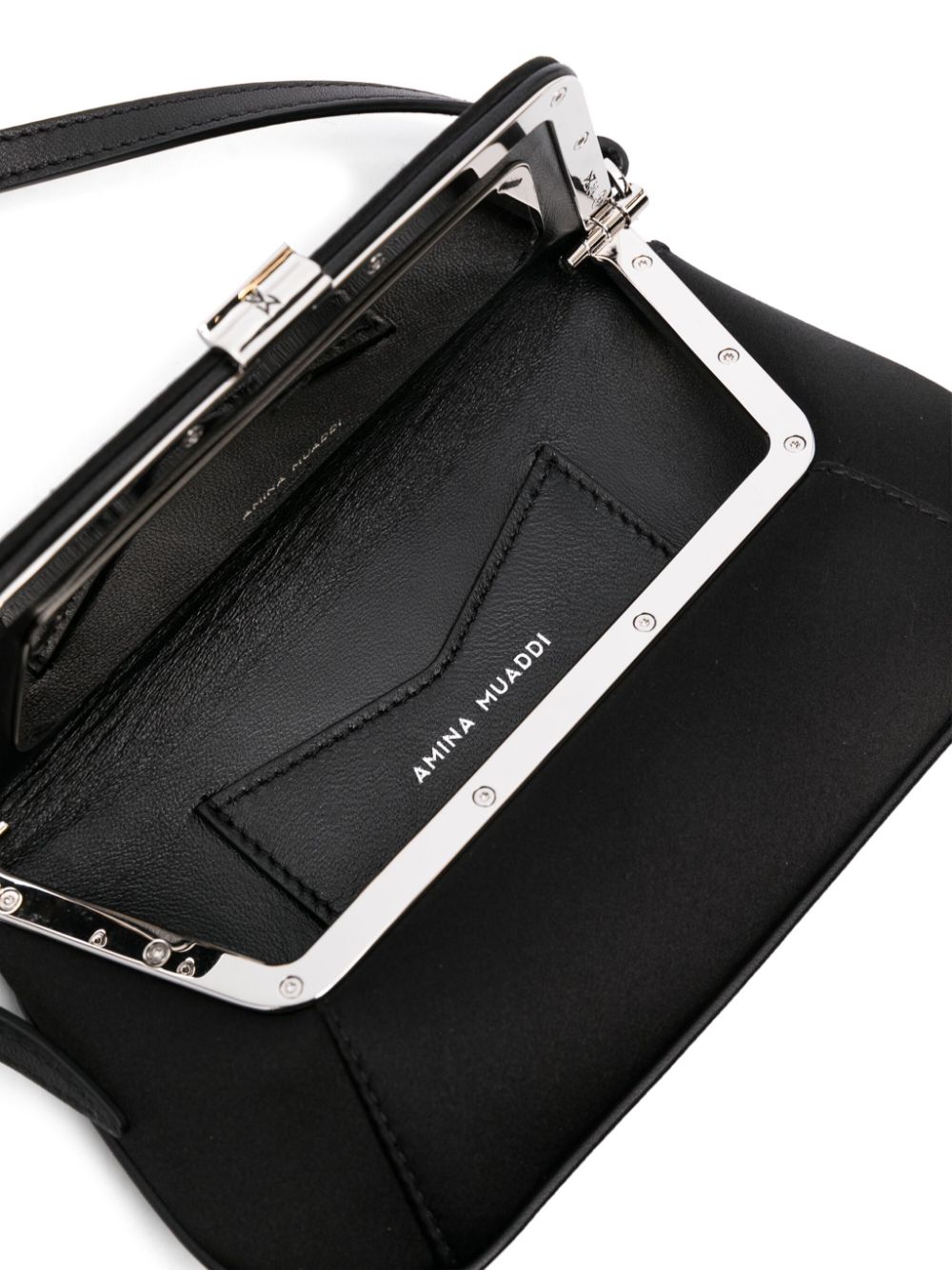 Amina Muaddi Ami Mini Satin Shoulder Bag