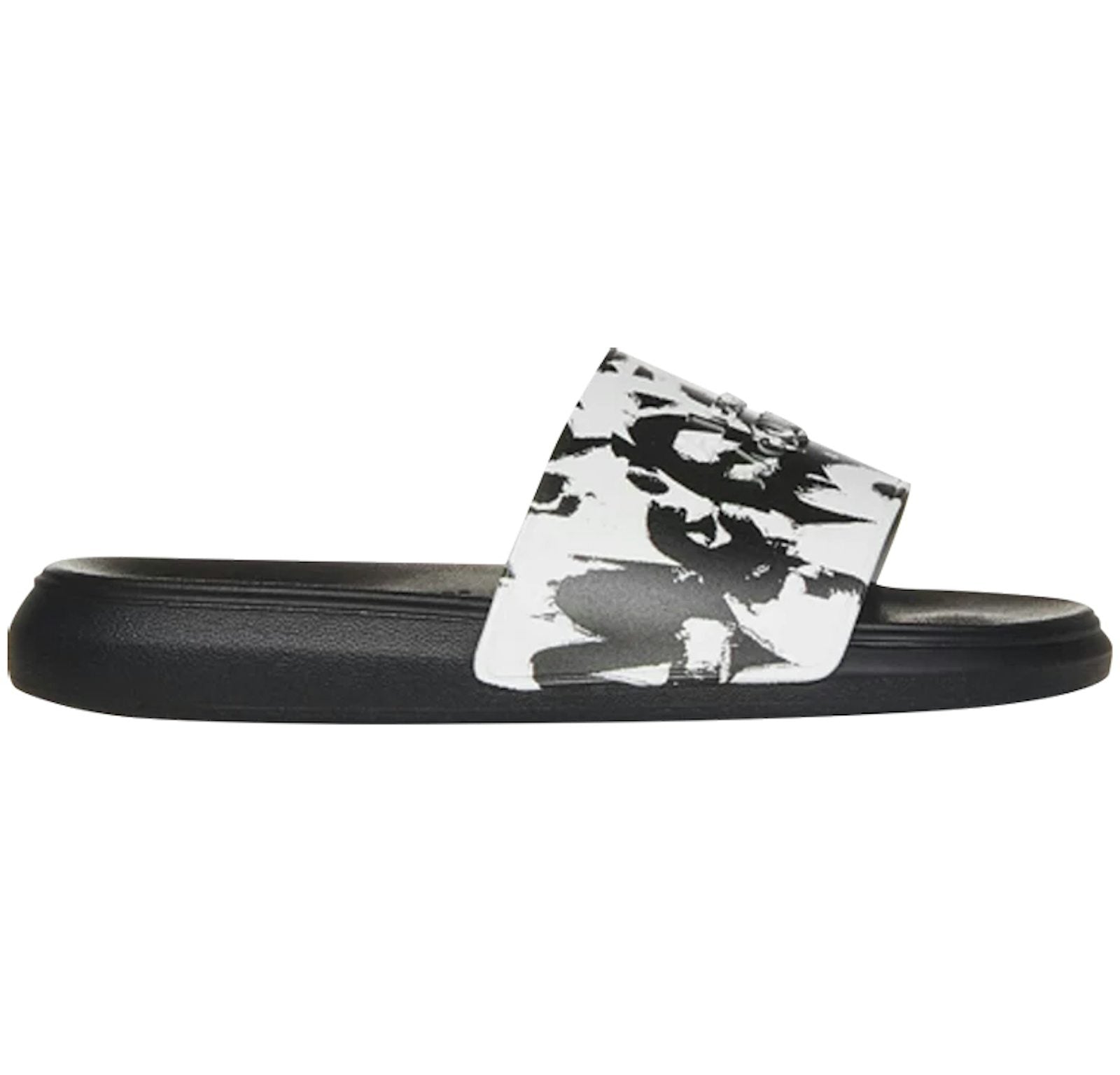 Alexander McQueen Graffiti Pool Slide Black White