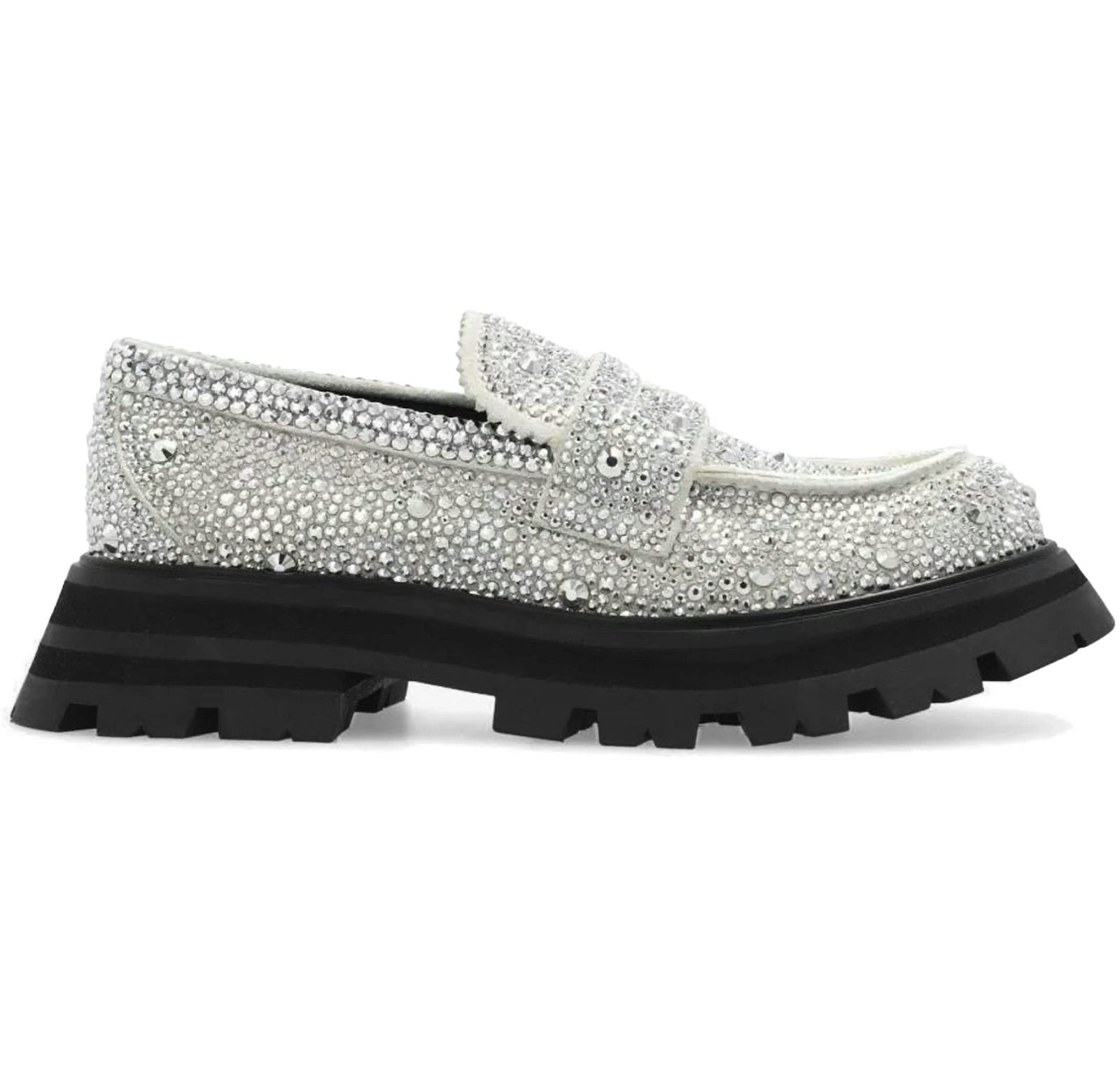 Alexander McQueen Wander Loafer New Ivory Crystal Embellished (Women's)