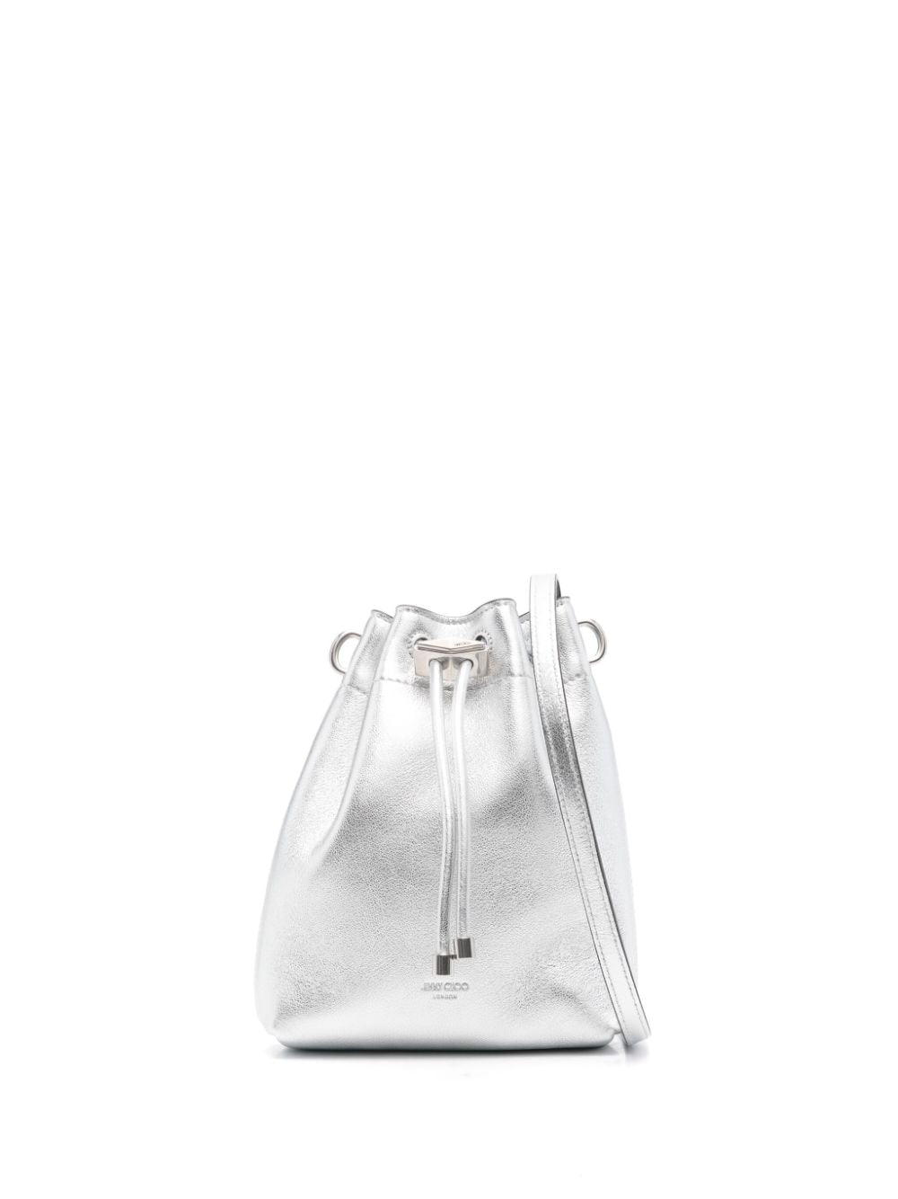 Jimmy Choo BON BON METALLIC LEATHER MINI BUCKET BAG