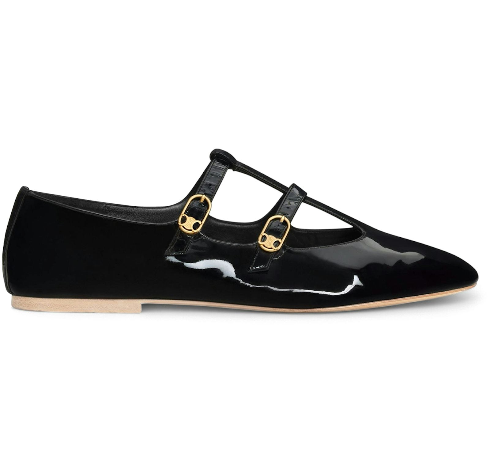 Celine Les Ballerines Celine Babies Black Patent (Women's)