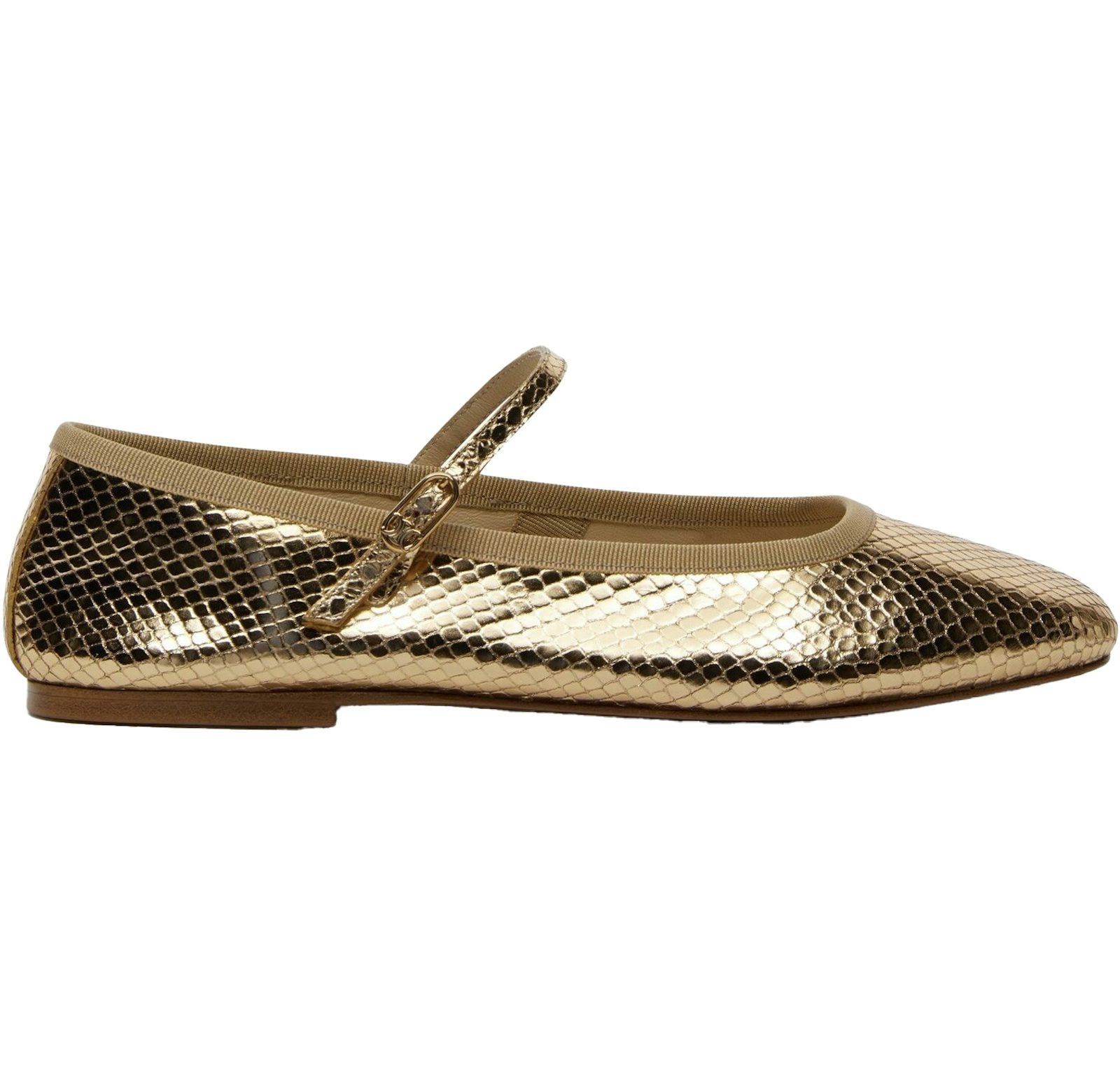 Celine Mary Jane Ballerina Les Ballerines Light Gold (Womens)