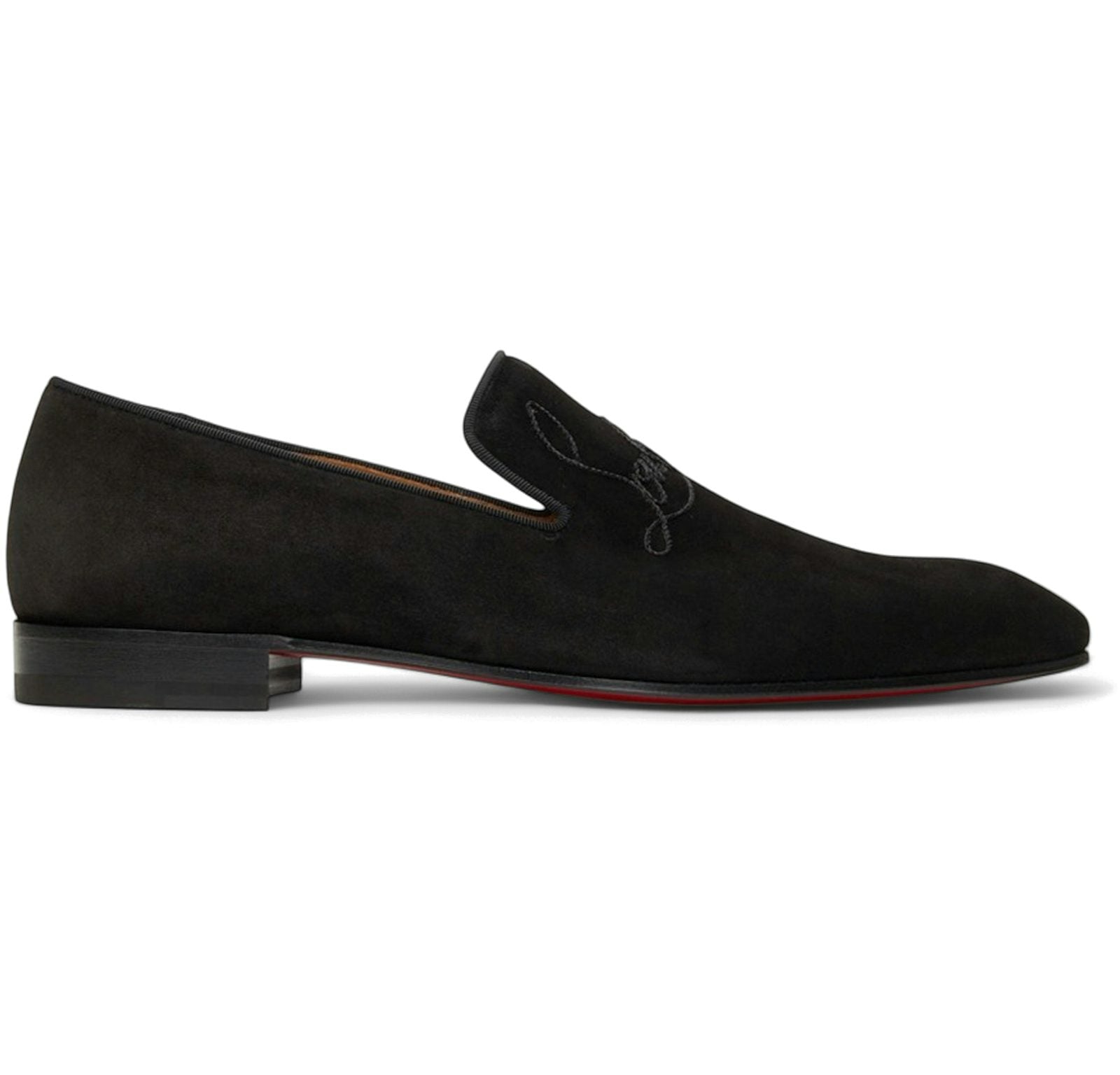Christian Louboutin Navy Dandelion Flat Veau Velours Black