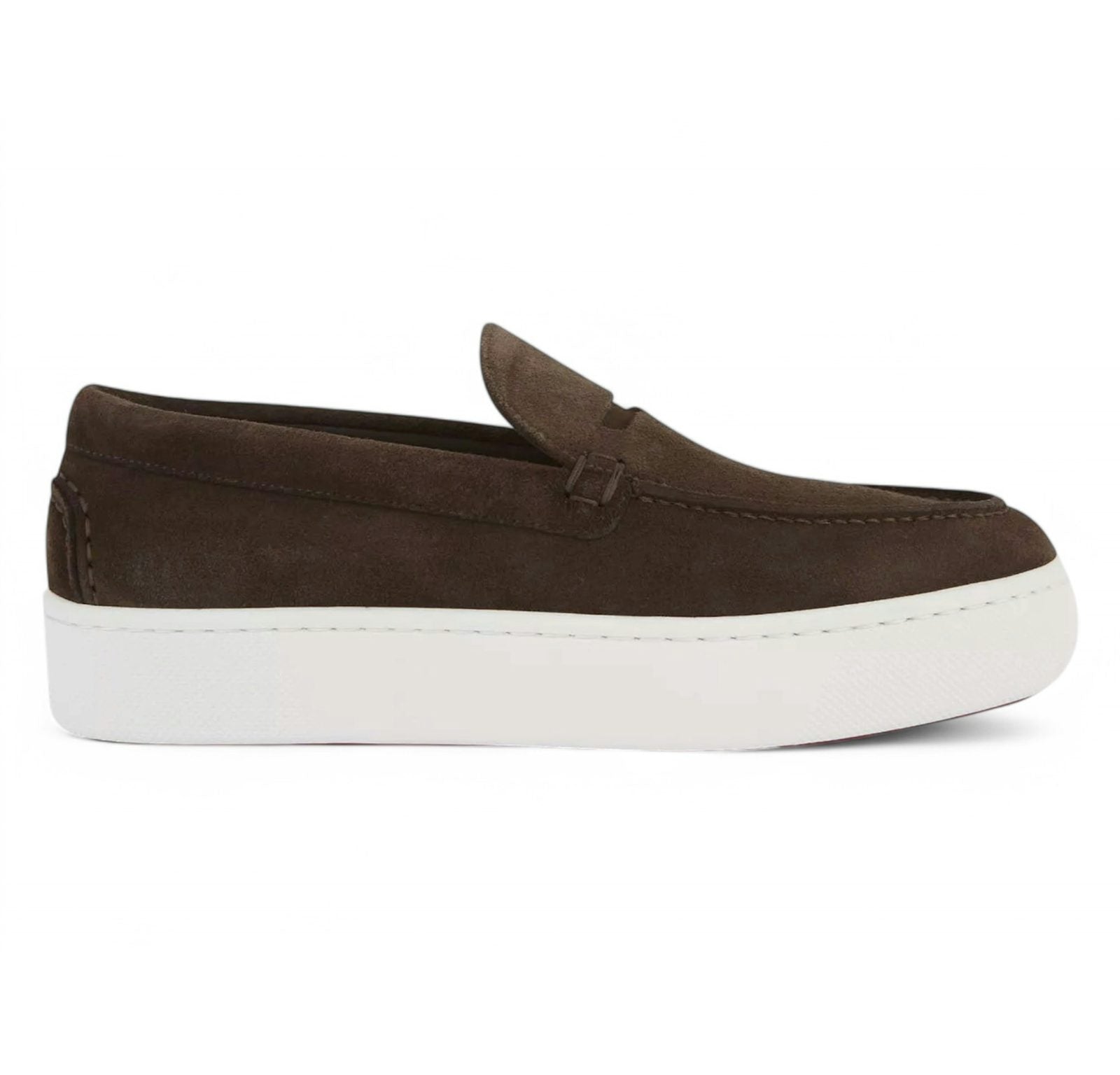 Christian Louboutin Paqueboat Flat Crosta Retournee Dark Brown