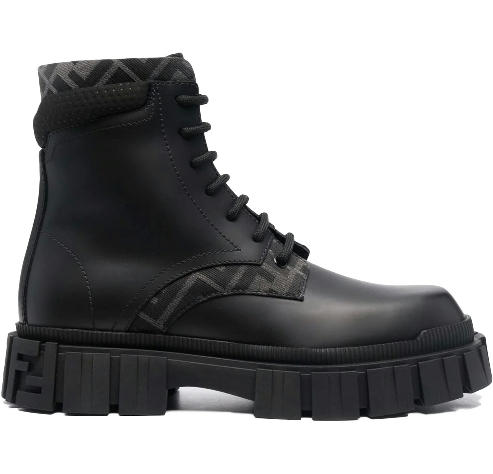 Fendi Force Leather Ankle Boot Black