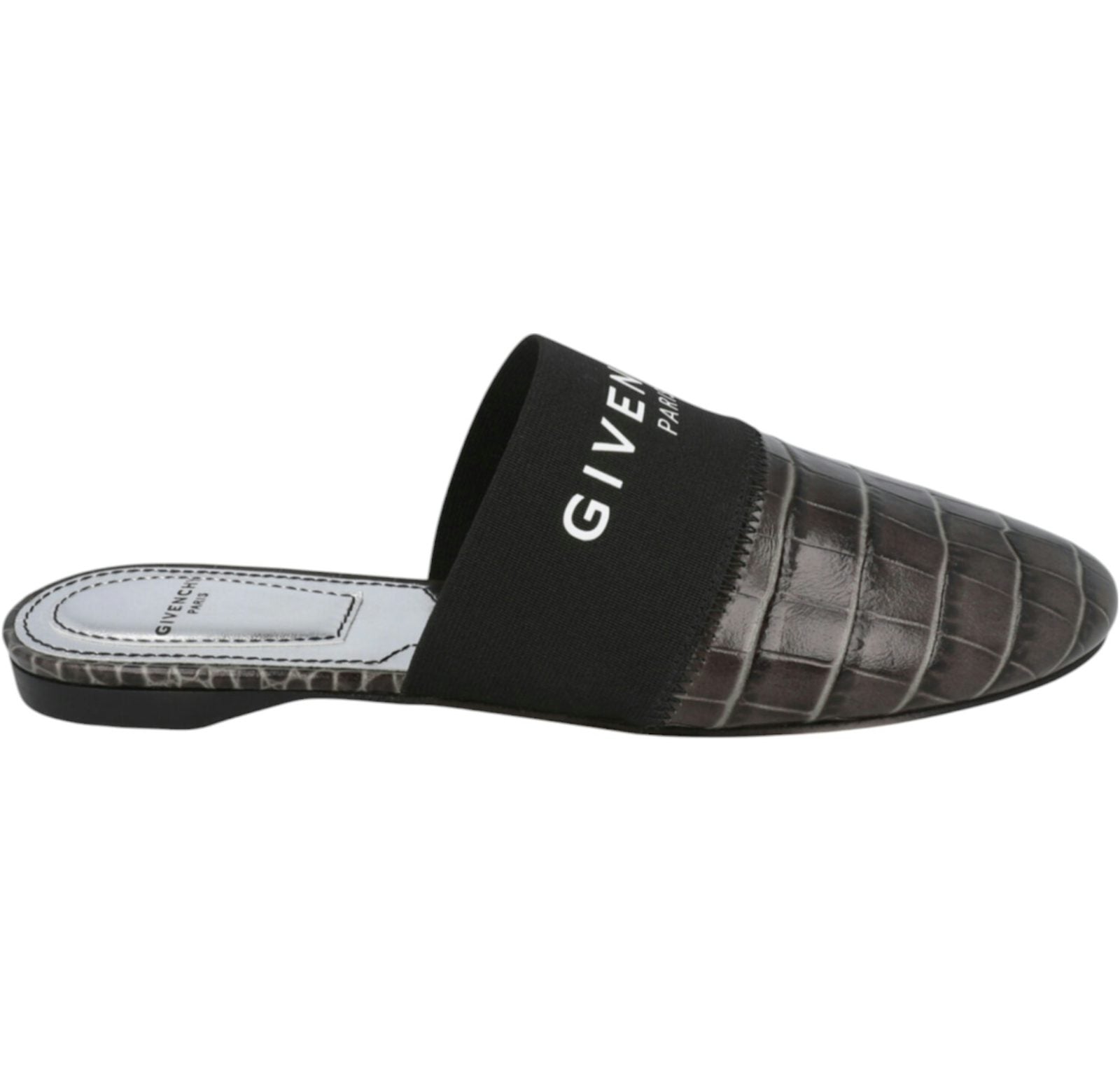 Givenchy Croc Embossed Bedford Mules Storm Grey (Women's)