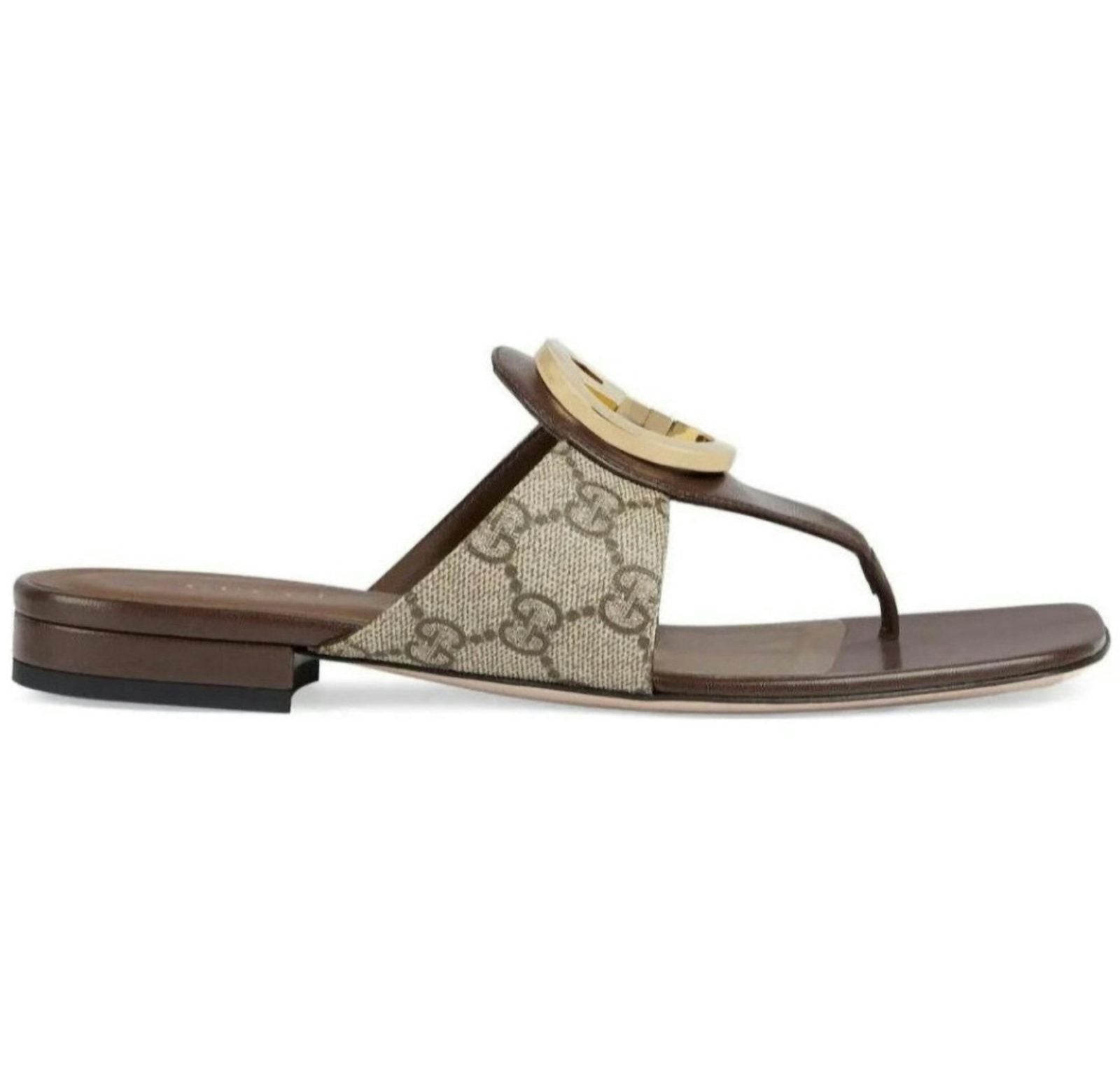 Gucci Blondie Thong Canvas Sandals Ebony (Women's)