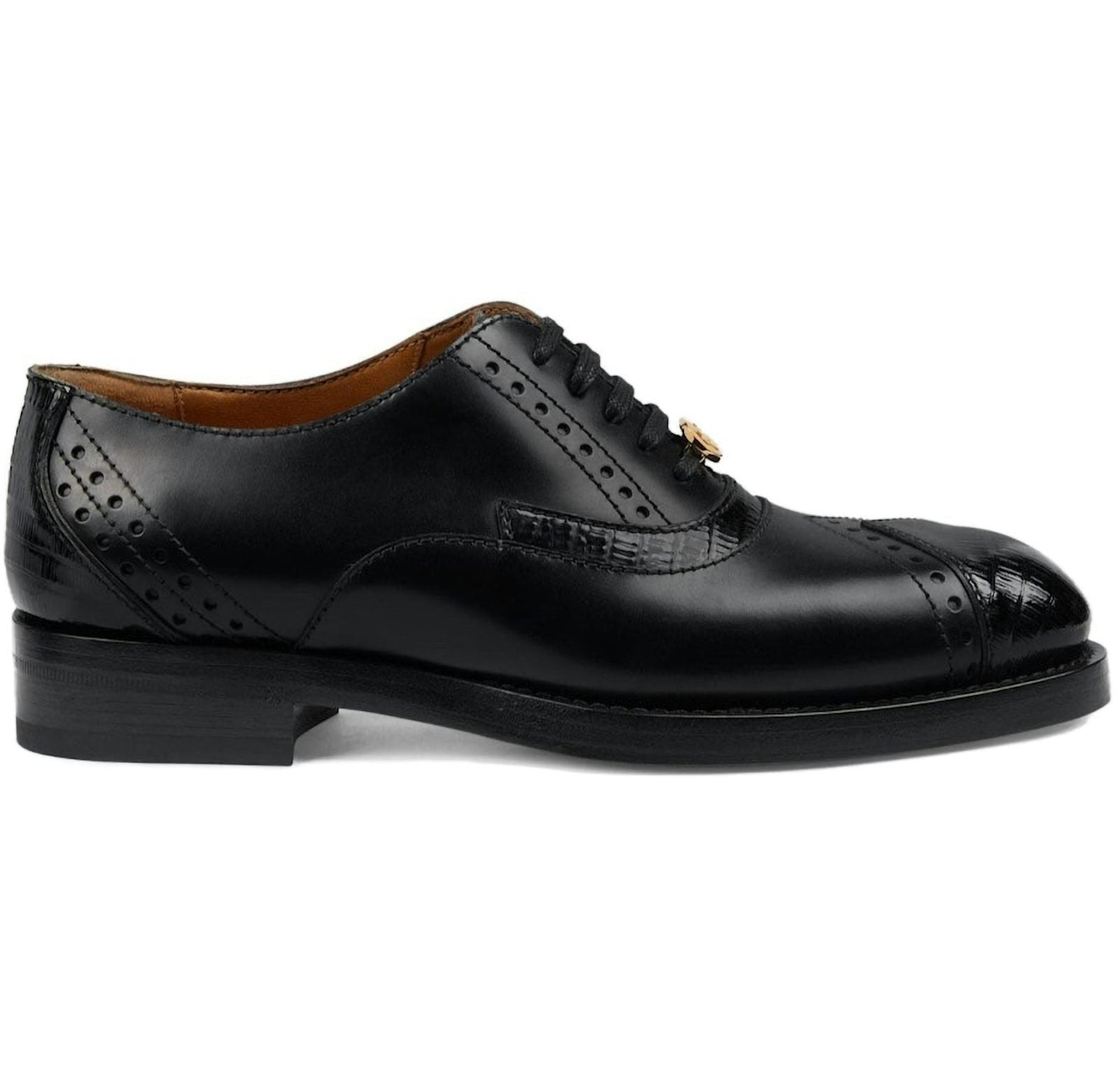Gucci Leather Lace-up Shoes Black (Women's)