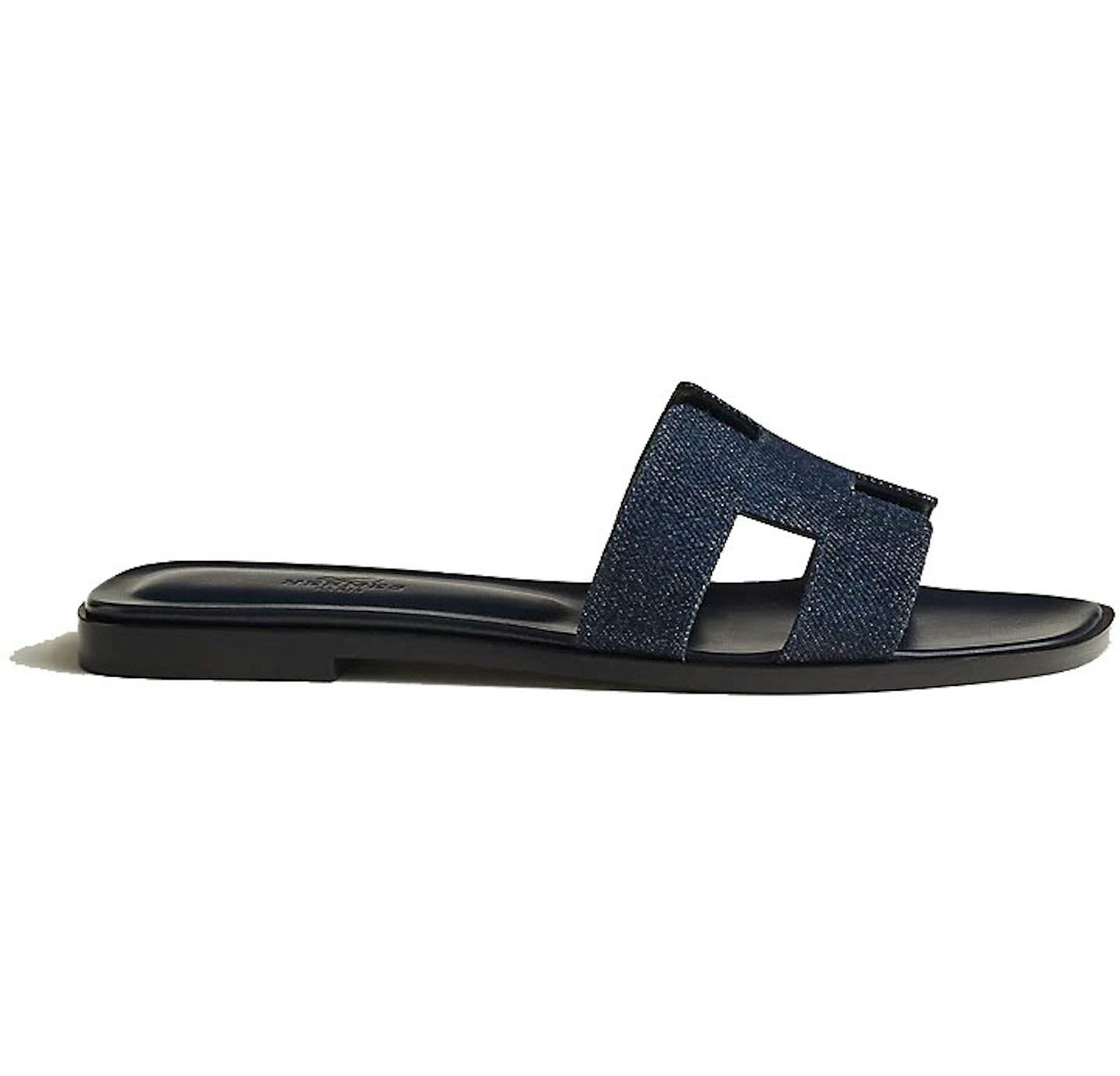 Hermes Oran Sandal Bleu Brut Denim