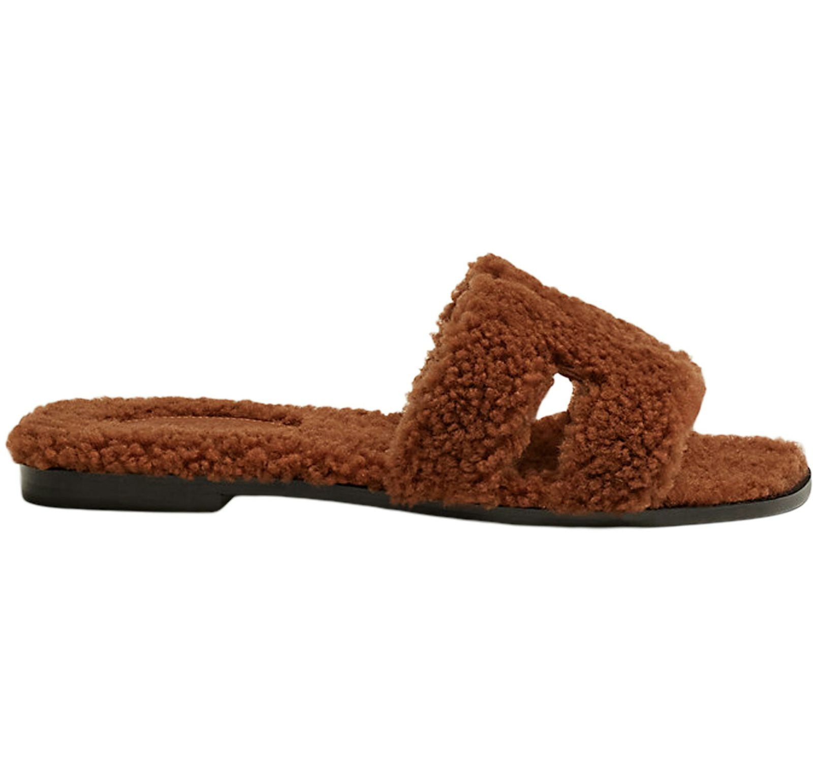 Hermes Oran Sandal Cognac Woolskin