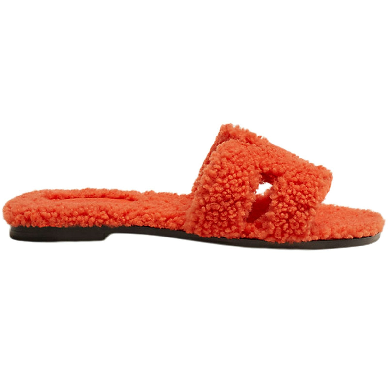 Hermes Oran Sandal Orange Woolskin