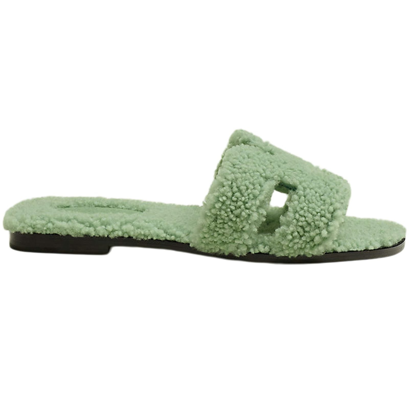Hermes Oran Sandal Vert D'eau Woolskin