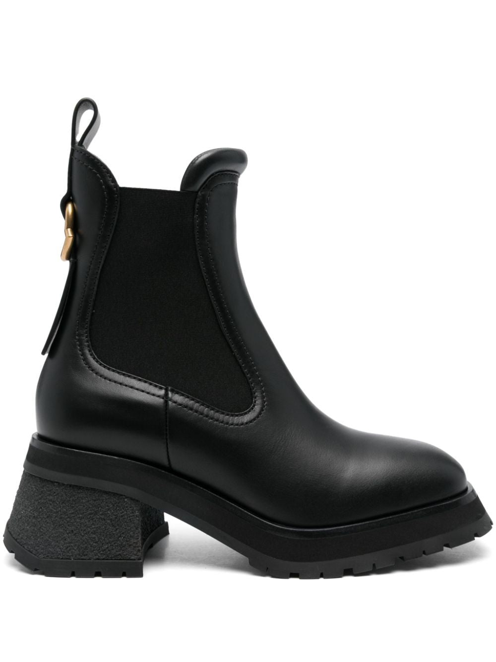 Moncler GIGI CHELSEA BOOT BLACK GOLDEN LOGO