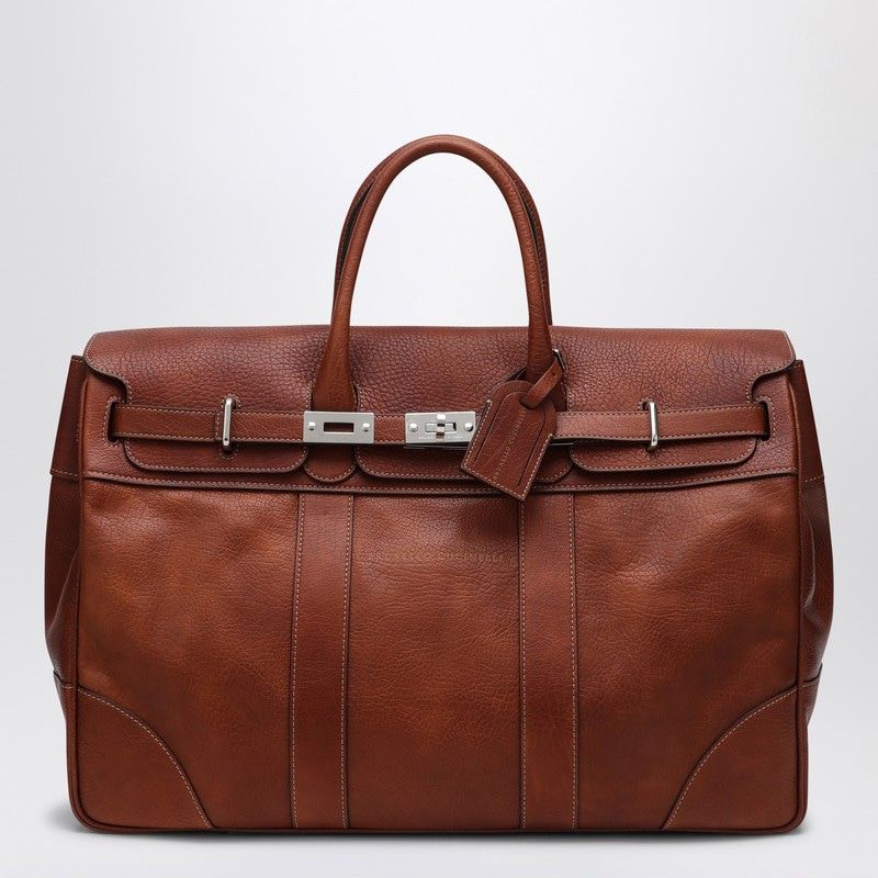 Brunello Cucinelli COPPER-COLOURED WEEKENDER COUNTRY BAG