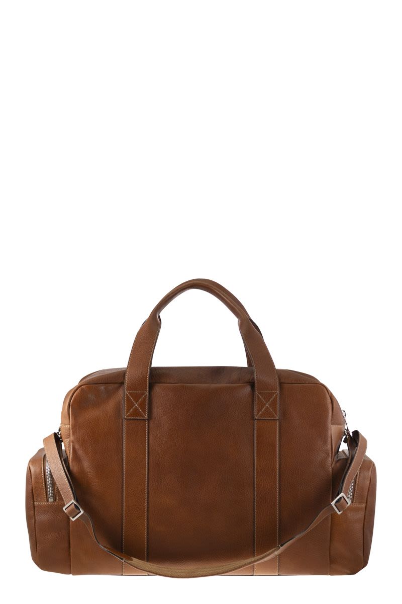 Brunello Cucinelli LEISURE BAG IN CALFSKIN WITH GRAIN