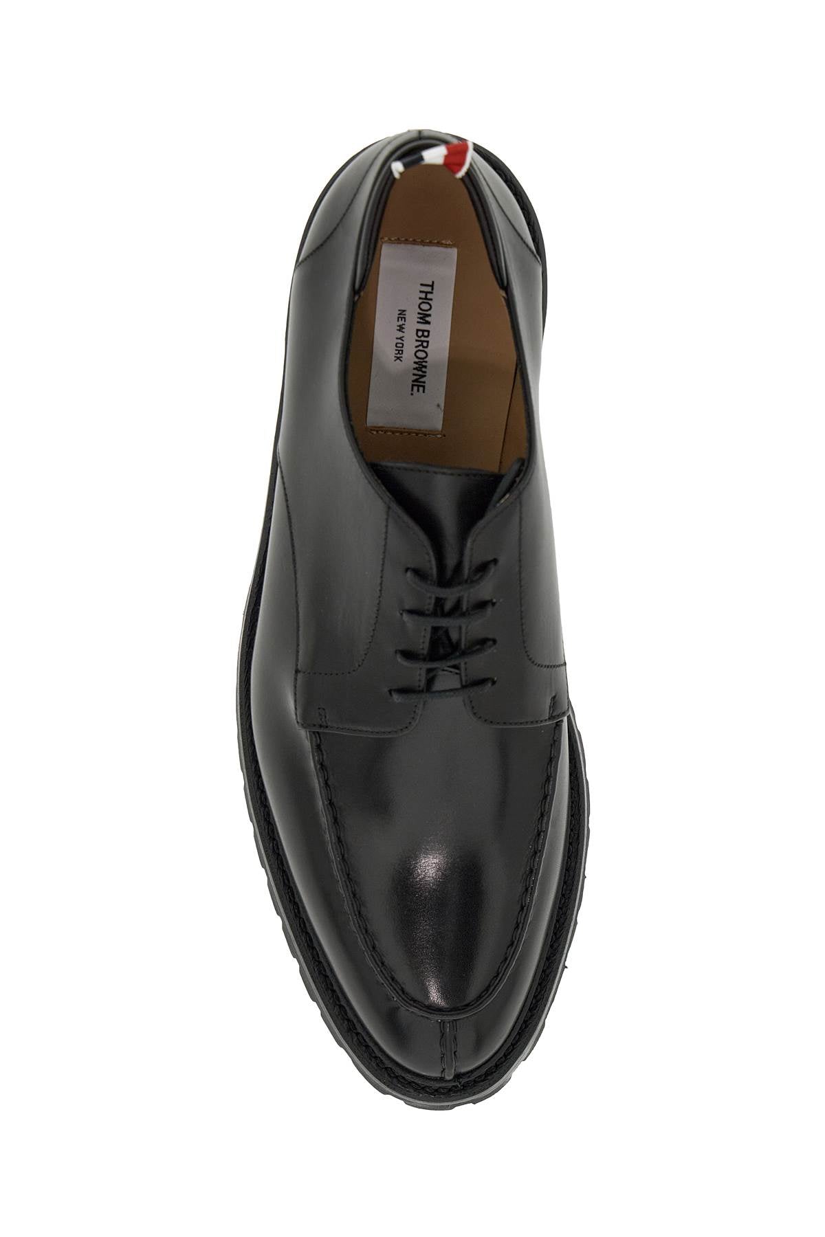 Thom Browne SMOOTH LEATHER DERBY APRON STITCH IN