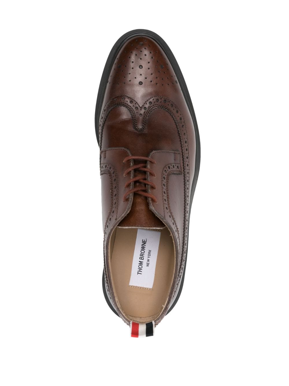 Thom Browne LONGWING ROUND-TOE LEATHER BROGUES
