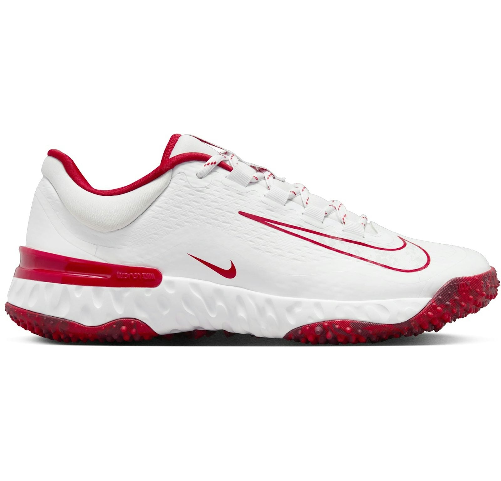 Nike Alpha Huarache Elite 4 Turf White University Red Team Red Pure Platinum (Women's)
