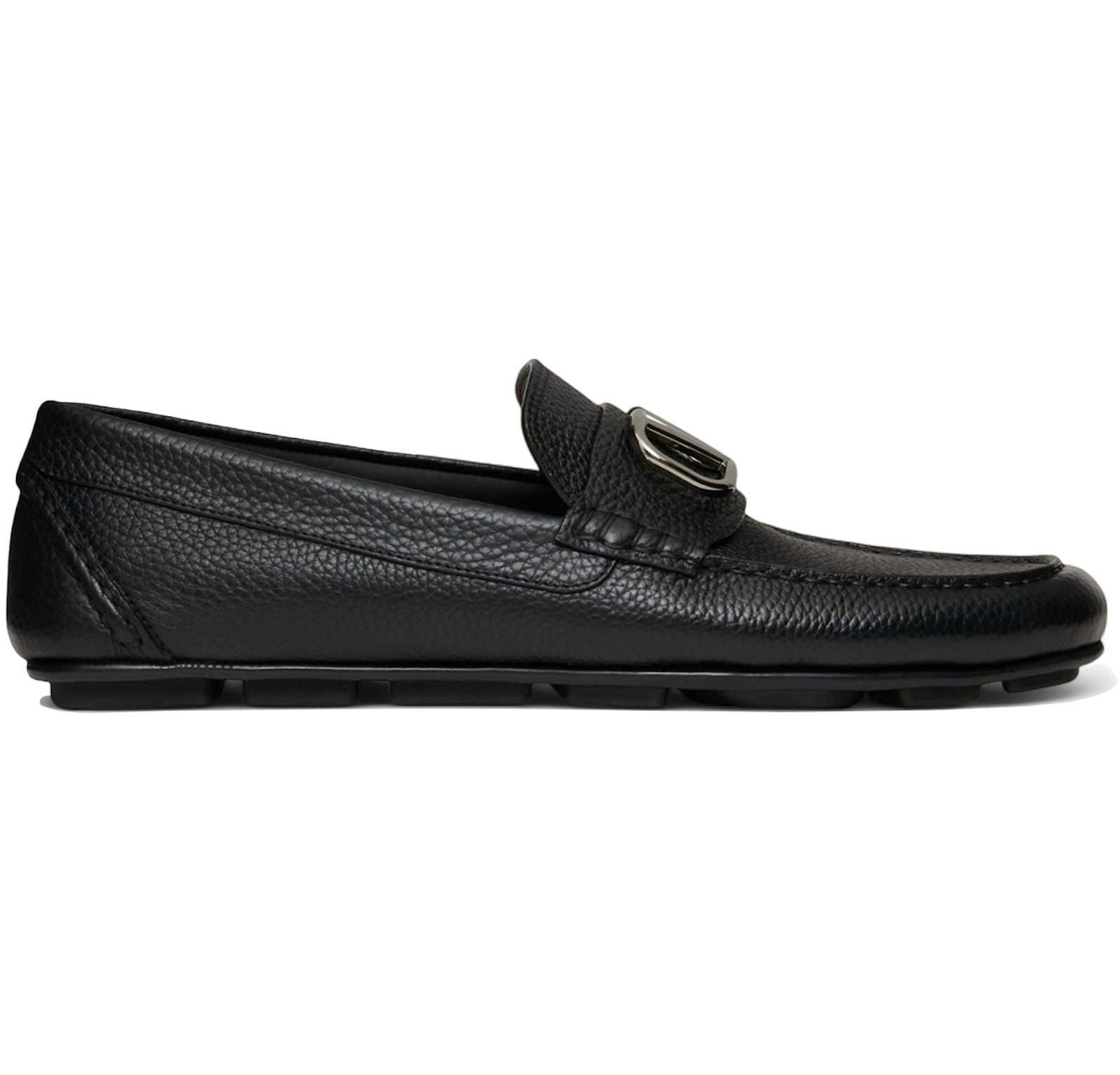 Valentino Driving Plaque Slip-On Loafer Black