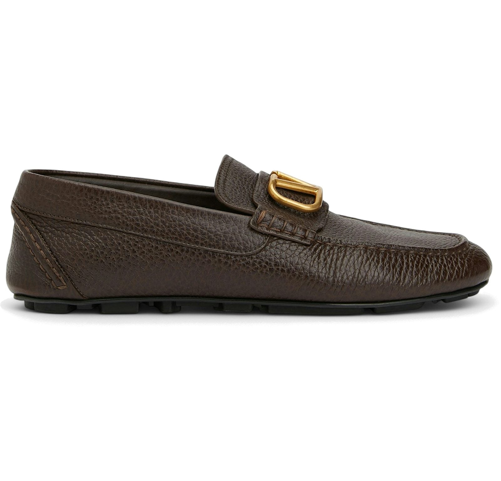 Valentino Driving Plaque Slip-On Loafer Brown