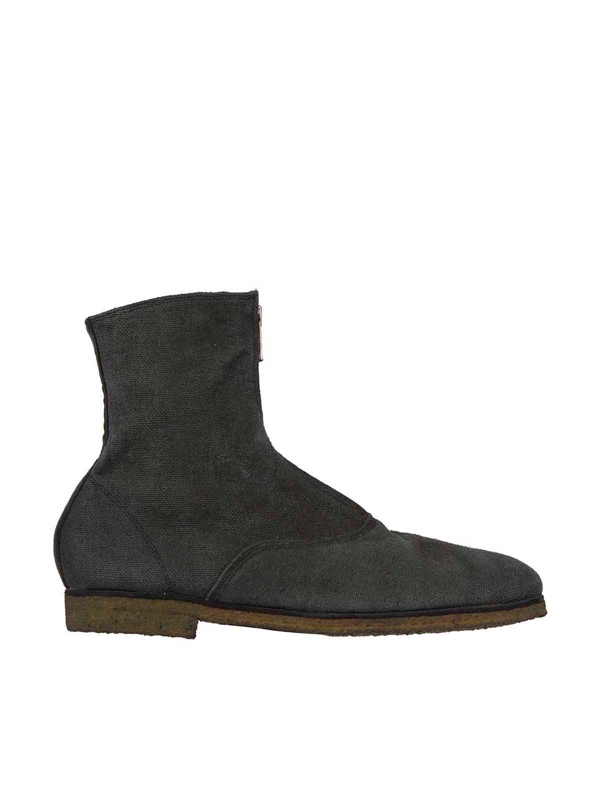 Guidi LINEN BOOTS WITH FRONT ZIP