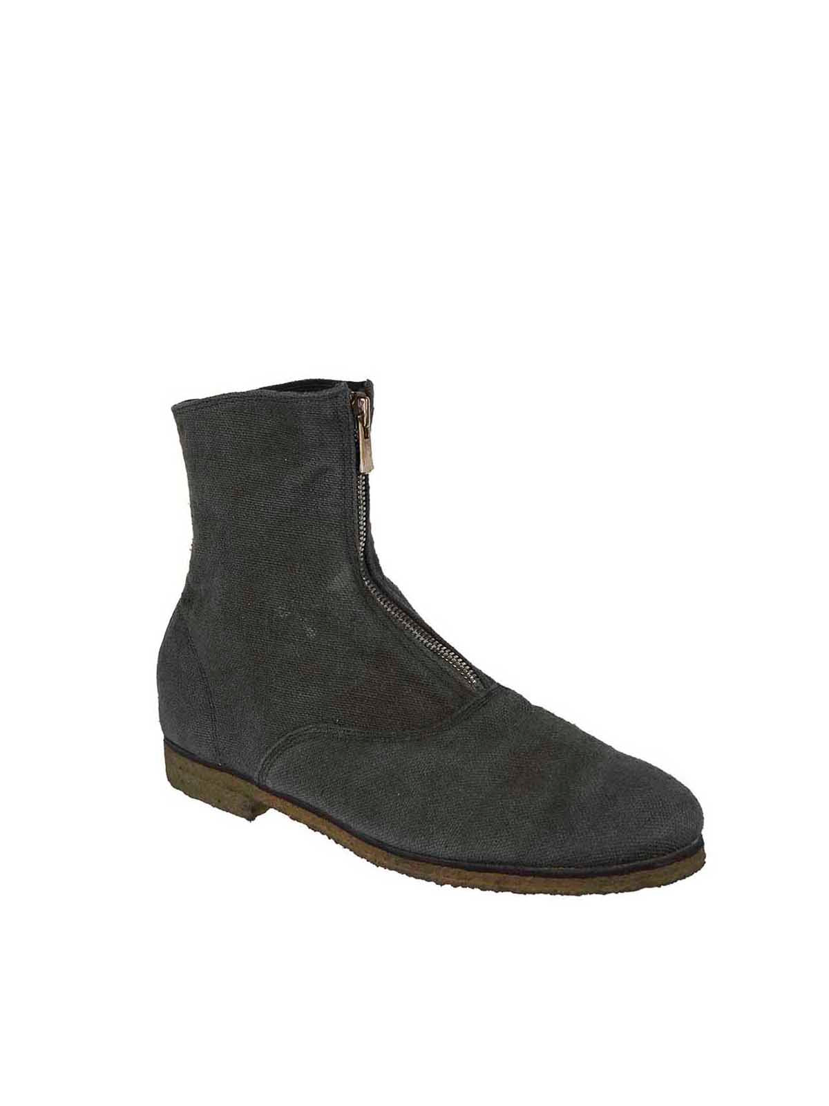 Guidi LINEN BOOTS WITH FRONT ZIP