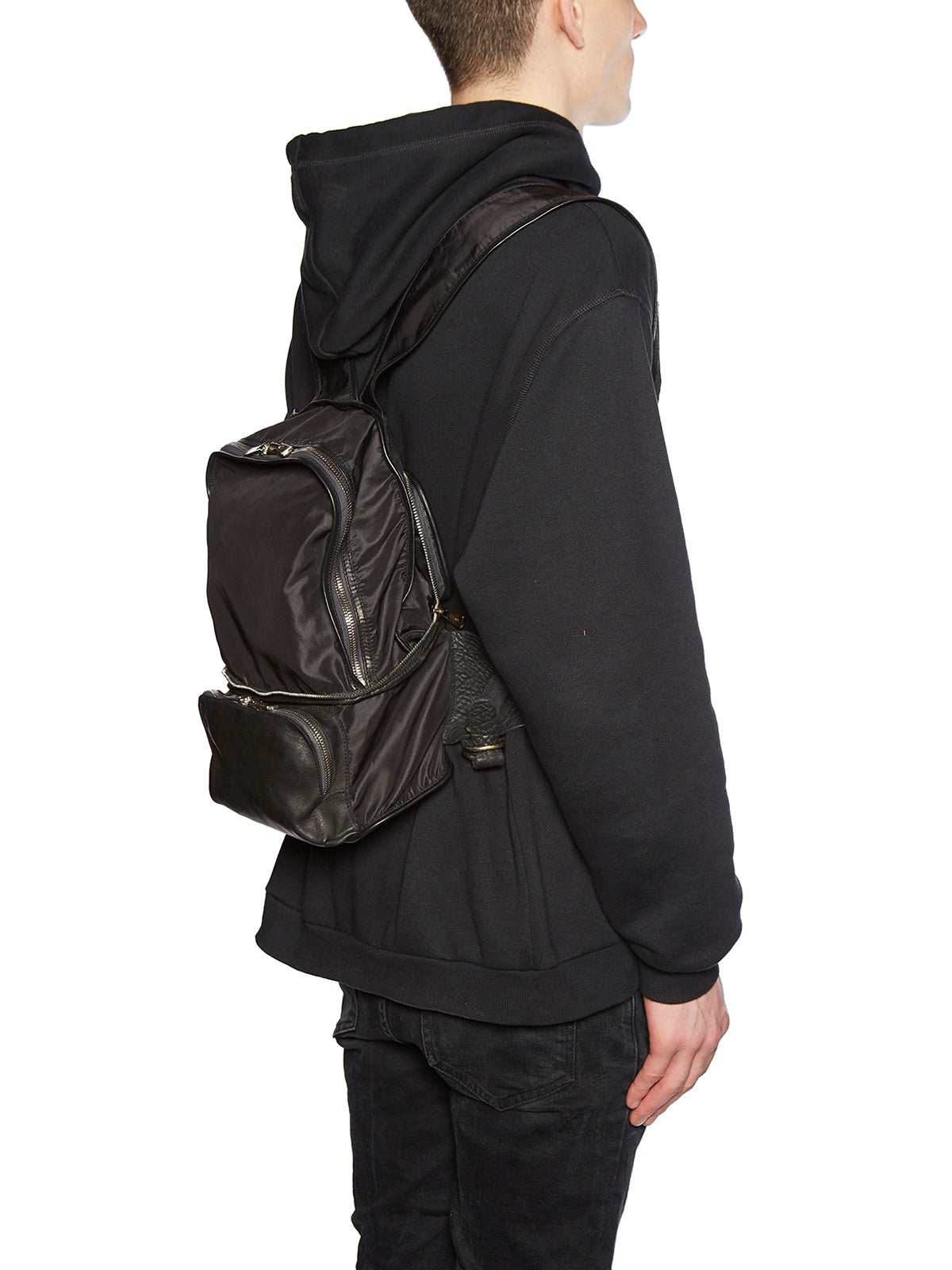 Guidi LEATHER AND NYLON POUCH