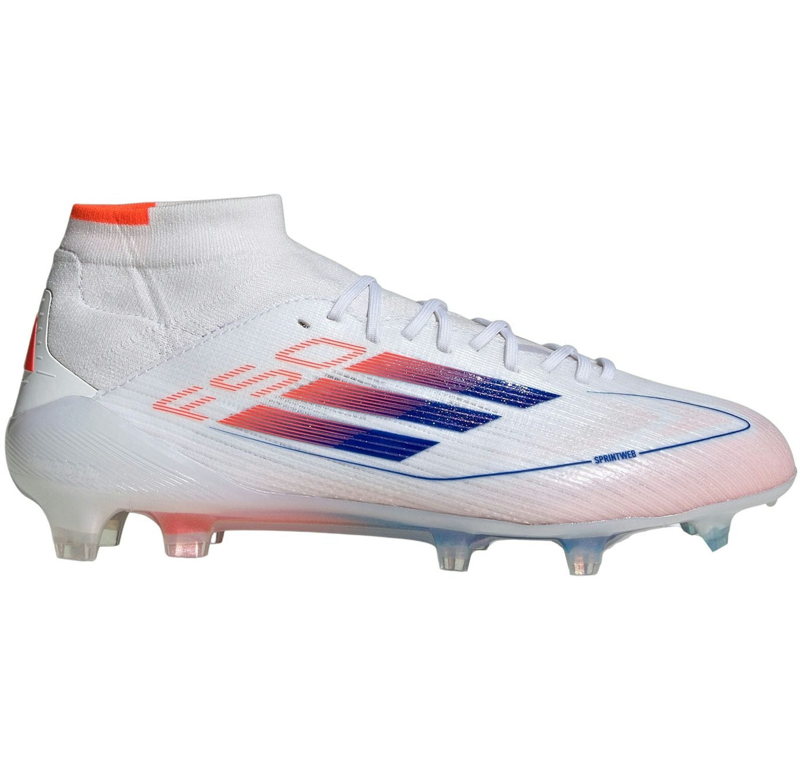 adidas F50 Elite Mid FG Cloud White Lucid Blue Solar Red (Women's)
