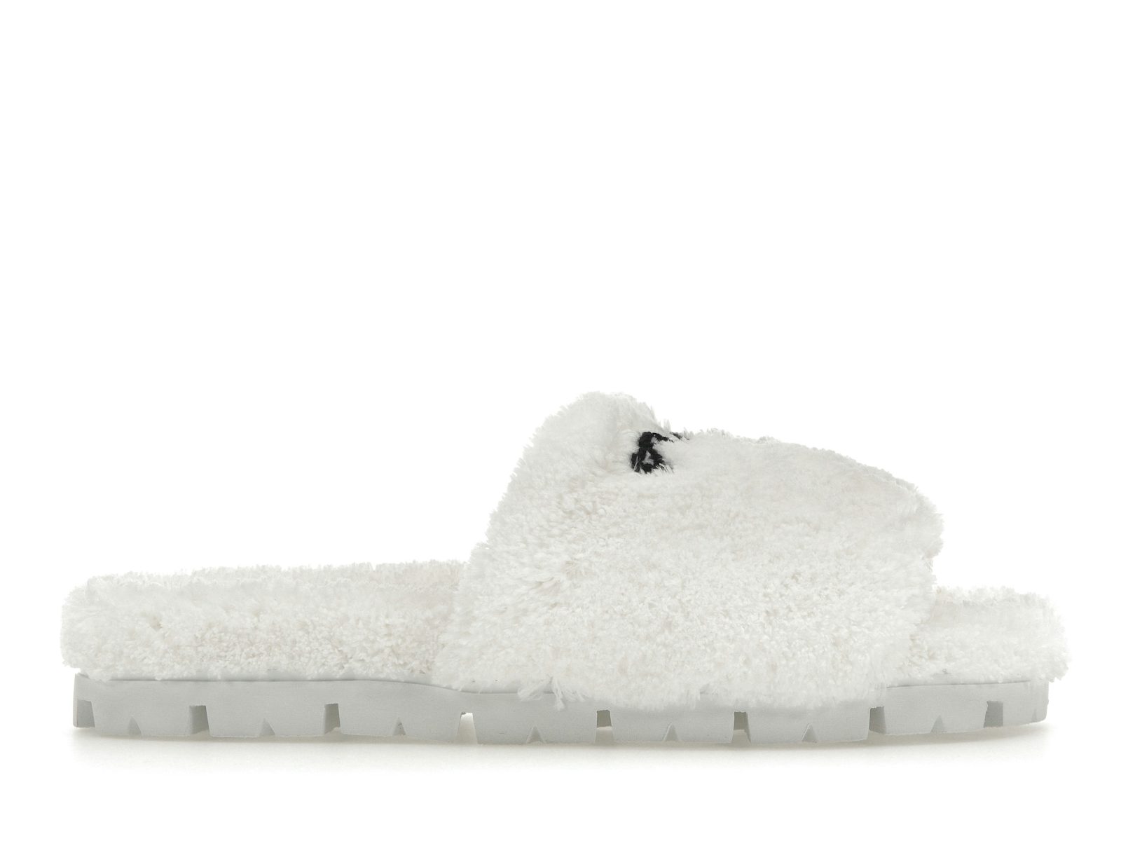 Prada Terry Cloth Slide White Black (Women's) 0
