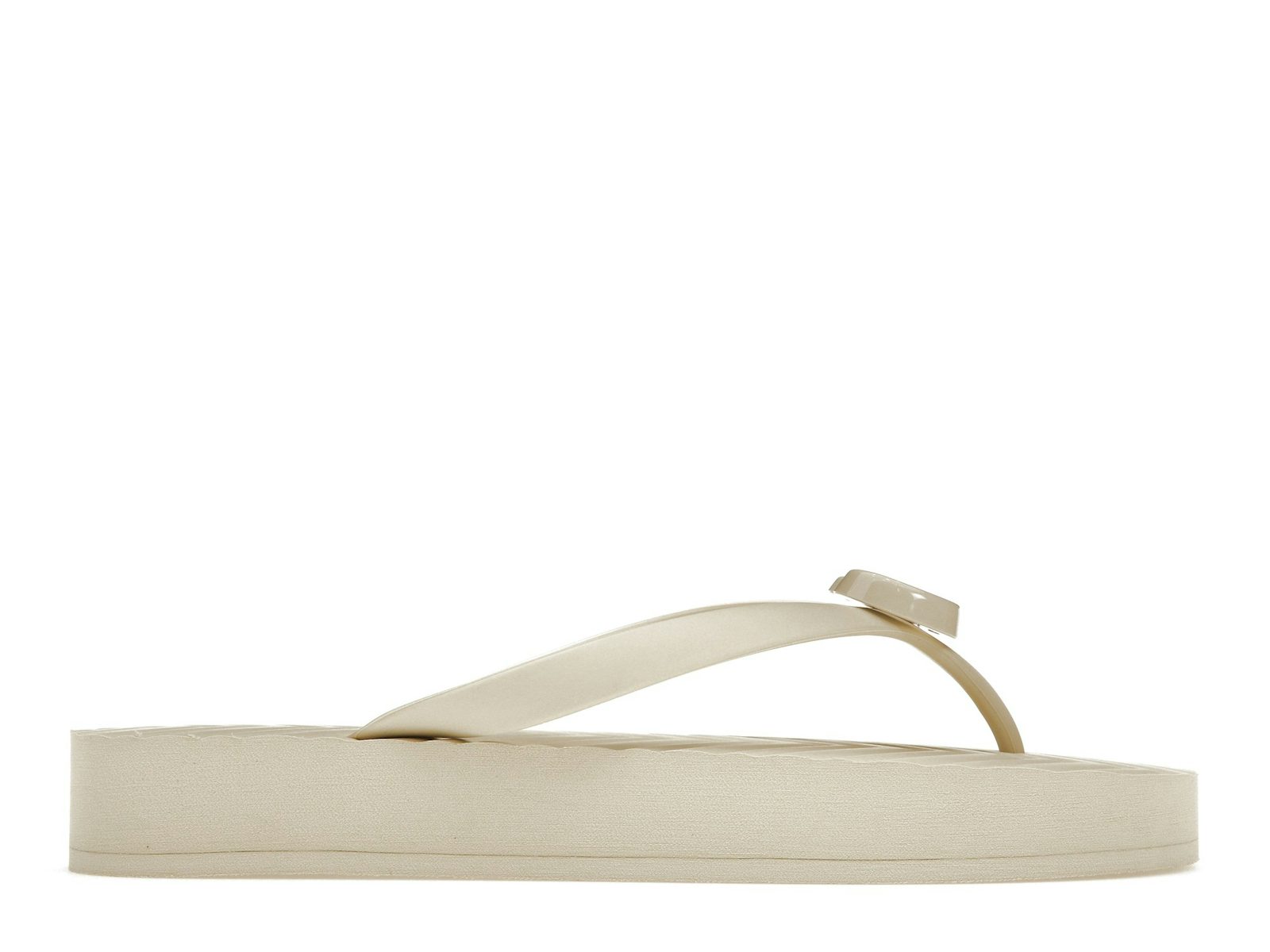 Gucci Chevron Thong Sandal White Rubber 0
