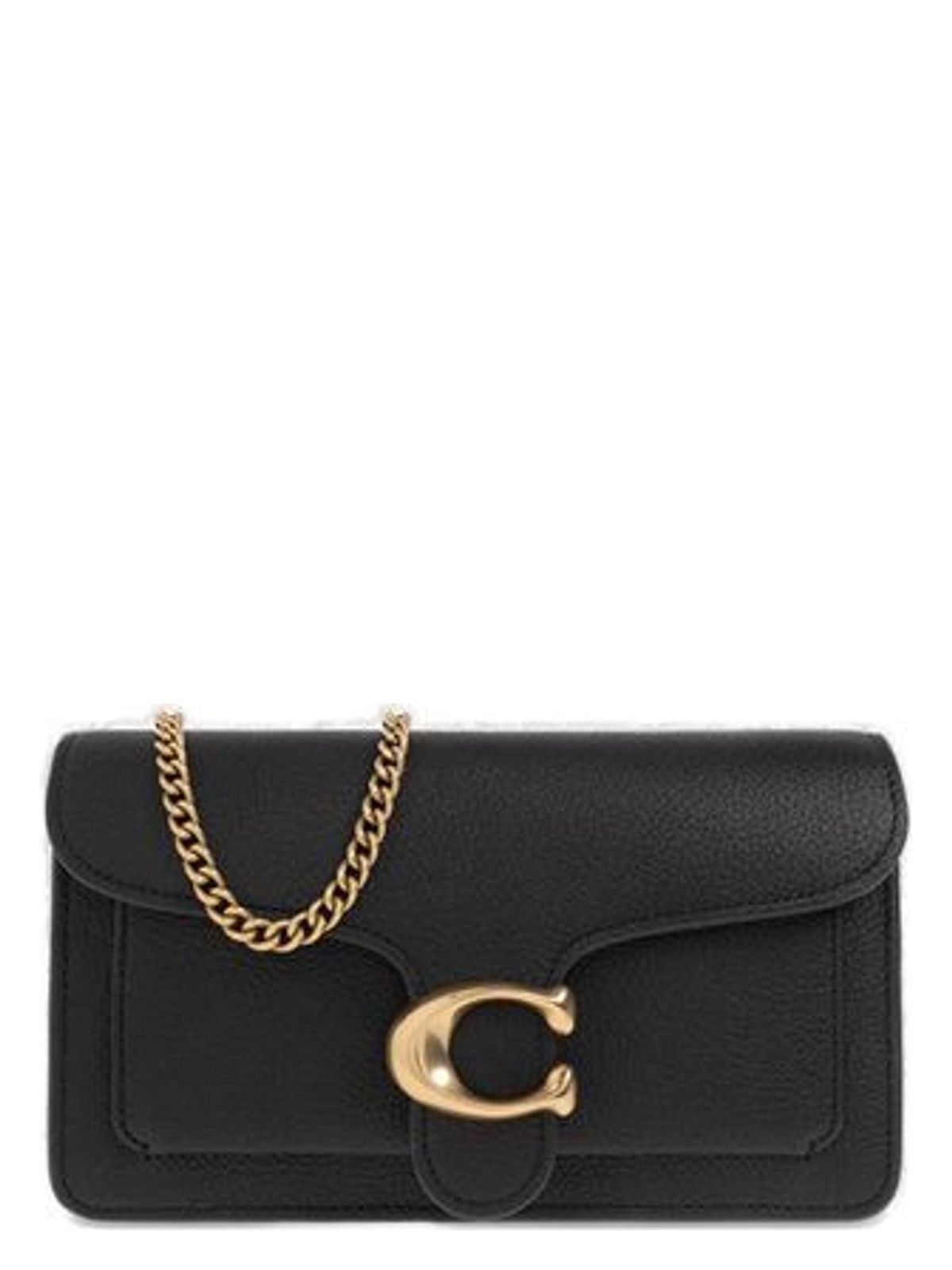 COACH POLISHED PEBBLE LEATHER TABBY CHAIN CLUT
