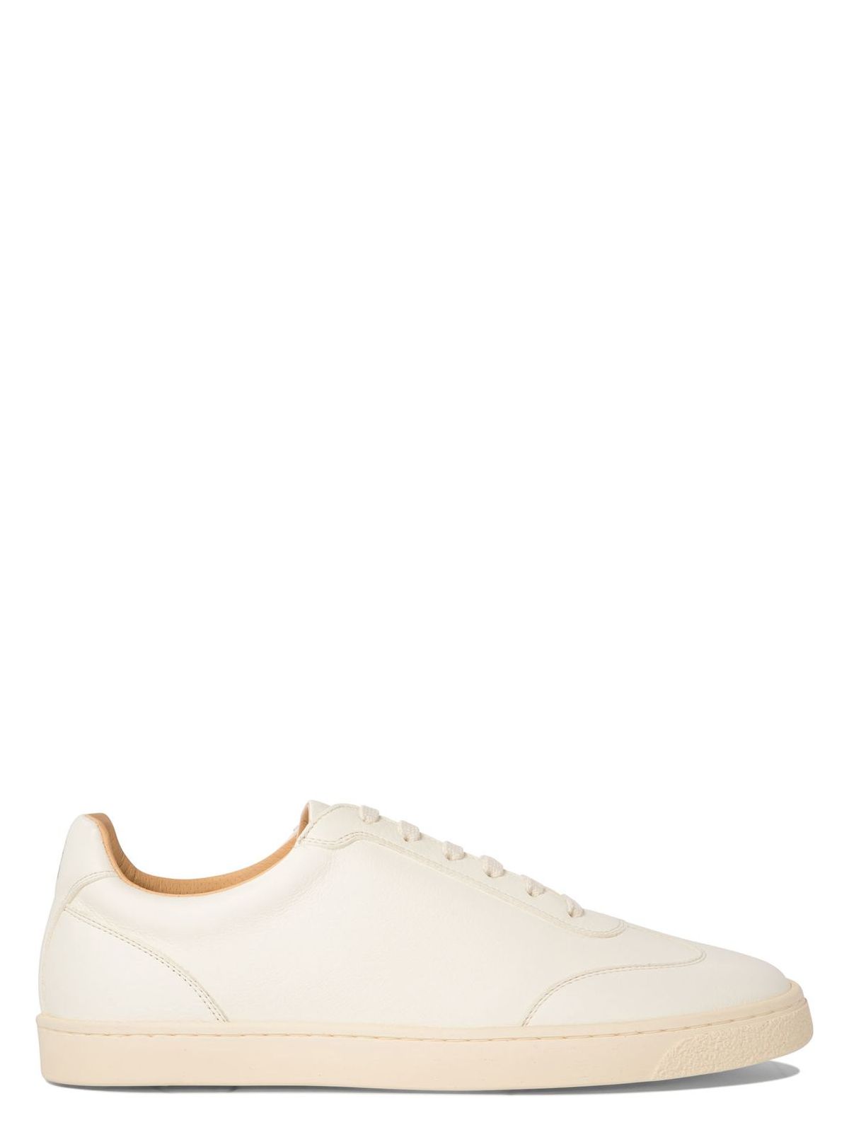 Brunello Cucinelli LOGO PRINT LEATHER SNEAKERS