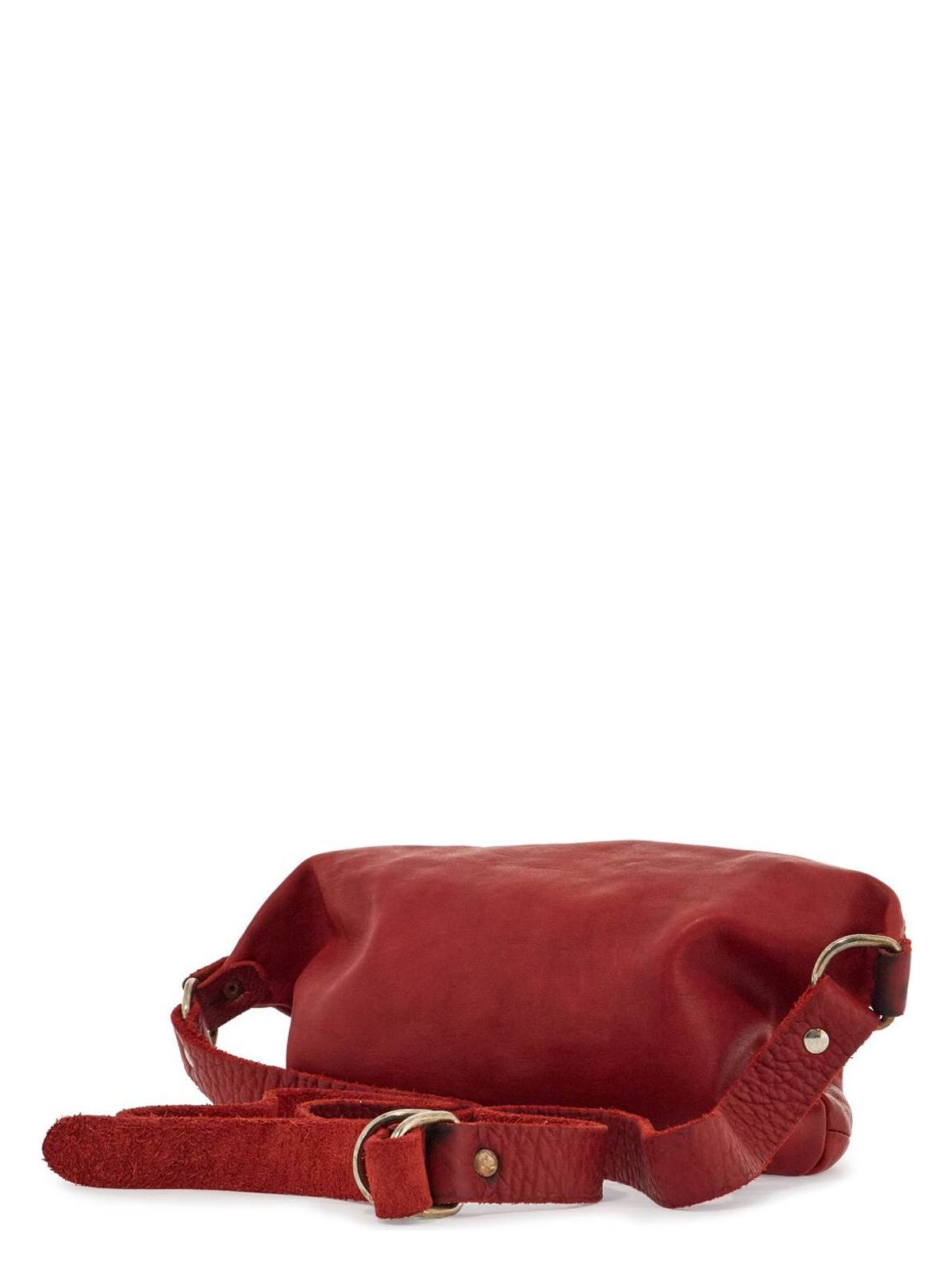 Guidi MEDIUM RED HORSE LEATHER FANNY PACK WITH ADJUSTABLE SHOULDER STRAP