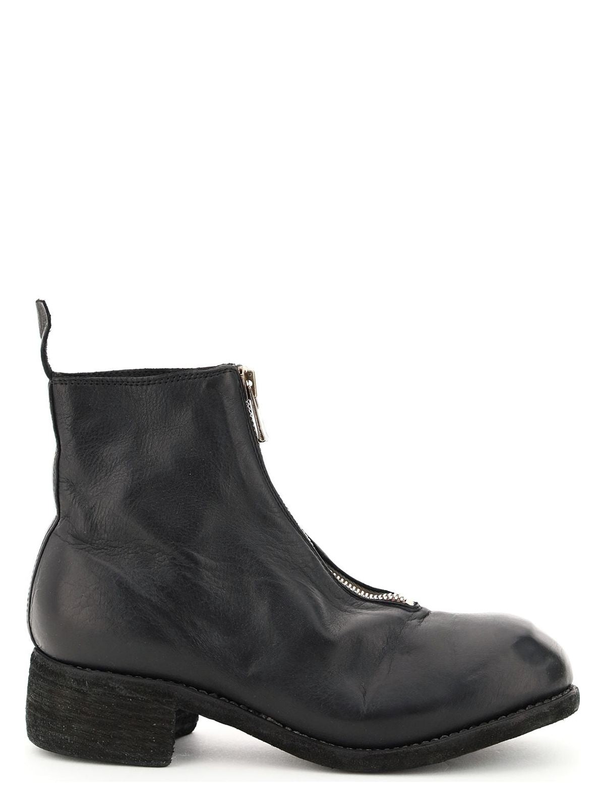 Guidi UNISEX LEATHER BOOTS IN BLACK HORSE AND CALFSKIN WITH METAL ZIP