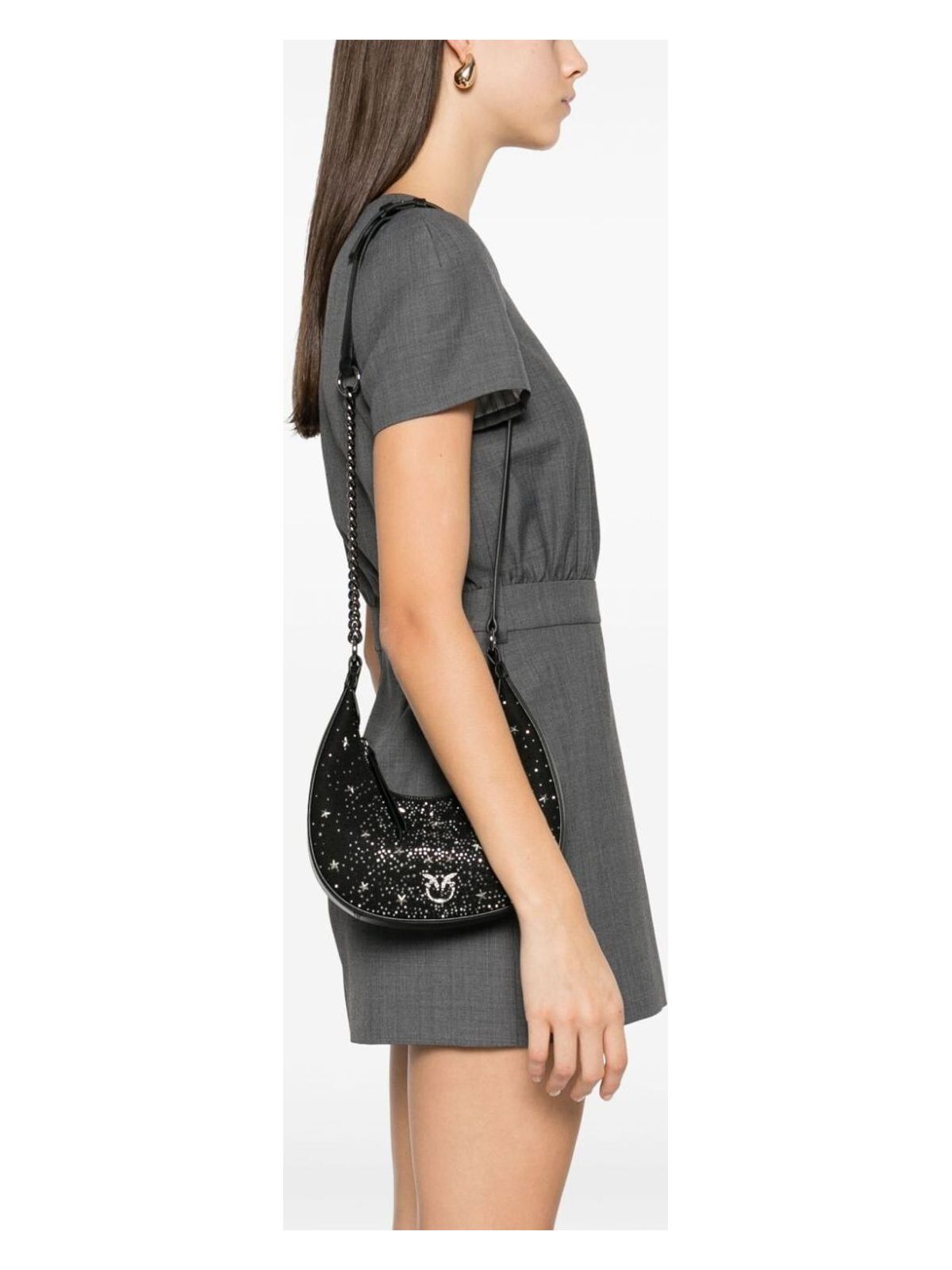 Pinko BRIOCHE HOBO MINI FULL STRASS BAG