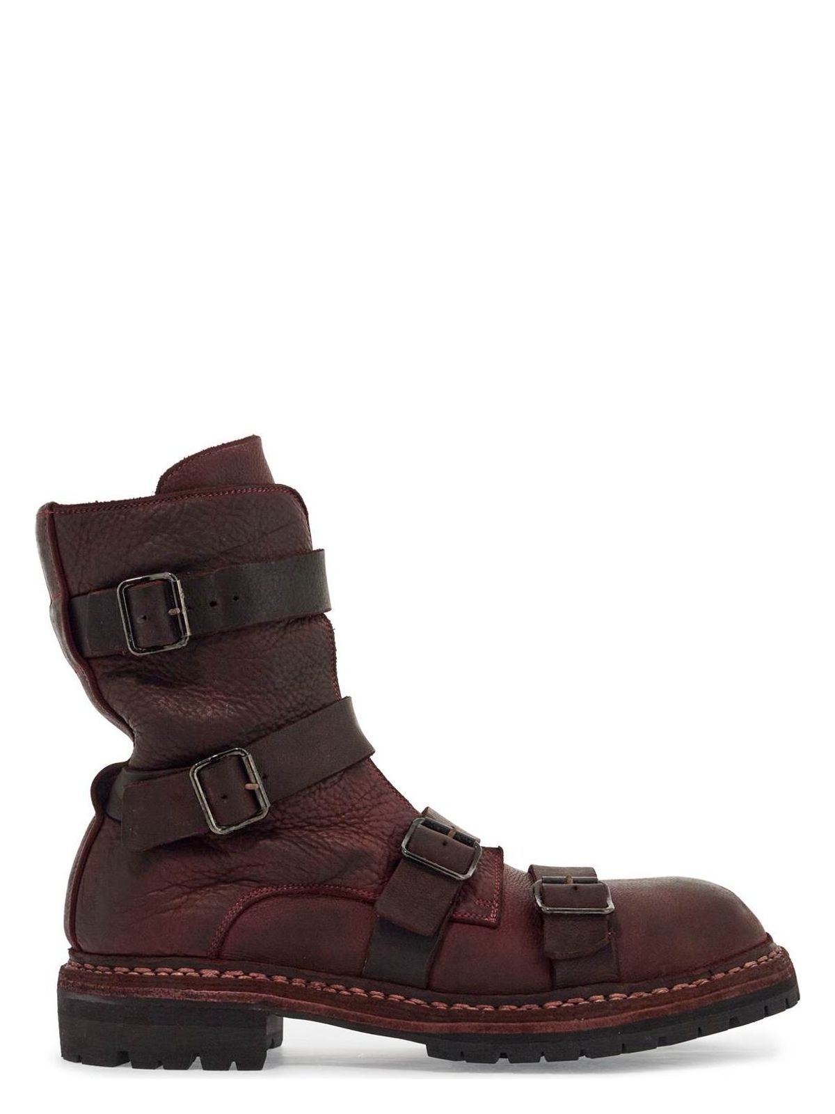 Guidi DARK RED HORSE LEATHER BOOTS WITH ADJUSTABLE STRAPS