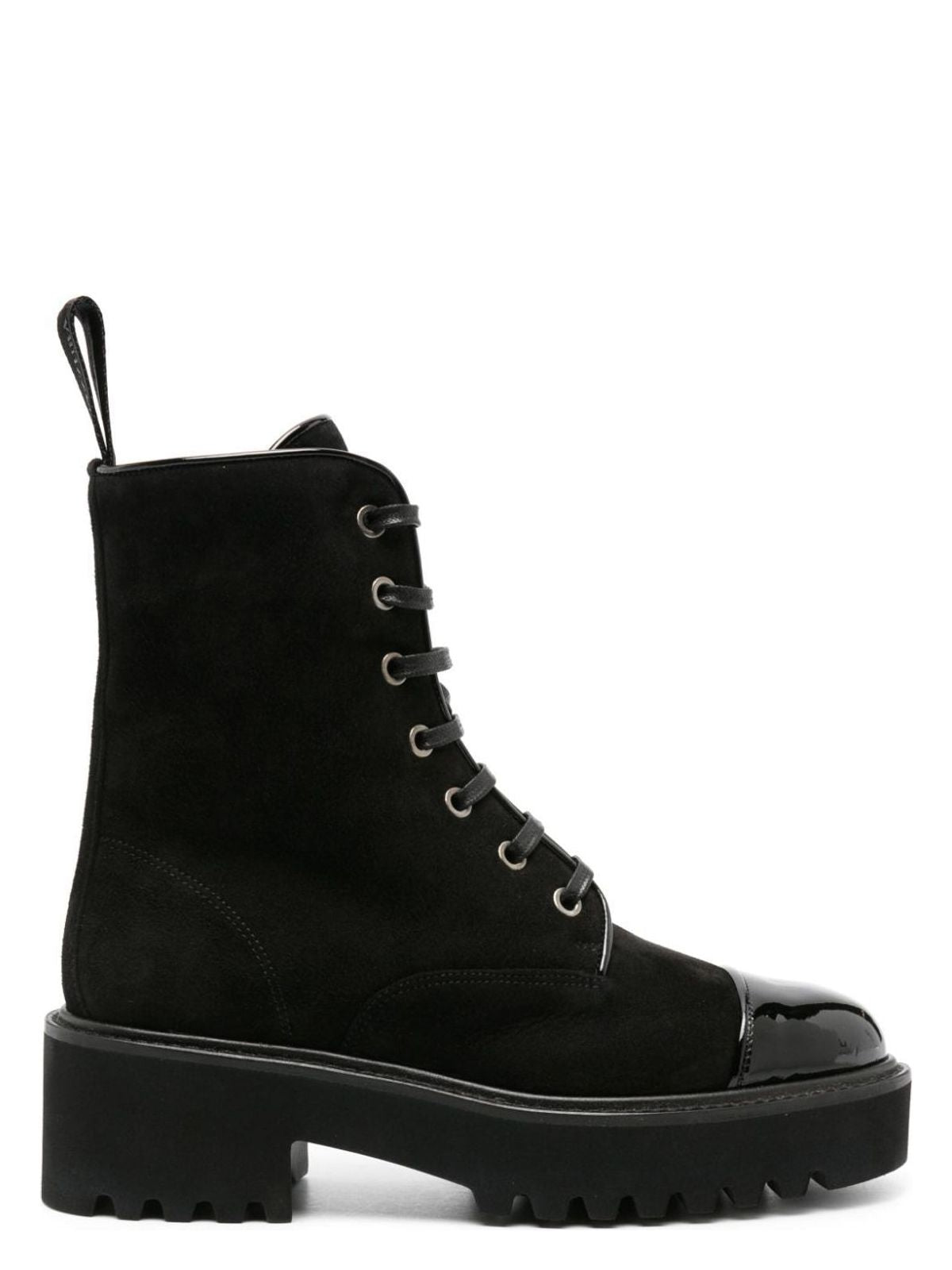 Aquazzura BLACK SUEDE LACE-UP BOOTS BY AQUAZZURA, DESERT MODEL