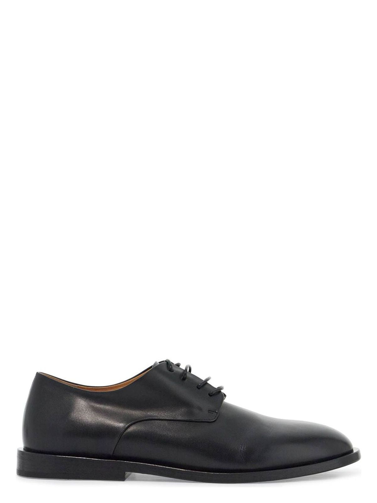 Marsell BLACK CALF LEATHER DERBY SHOES WITH GLOSSY FINISH