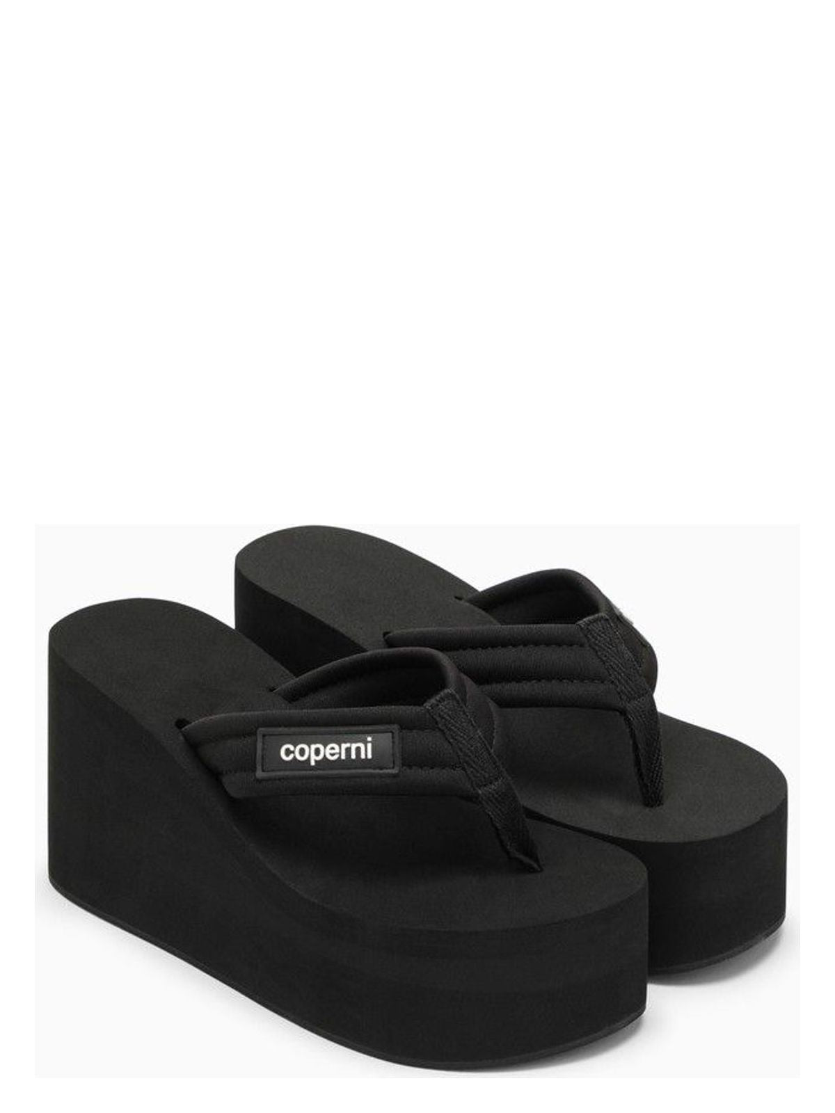 Coperni BLACK WEDGE SANDAL WITH LOGO