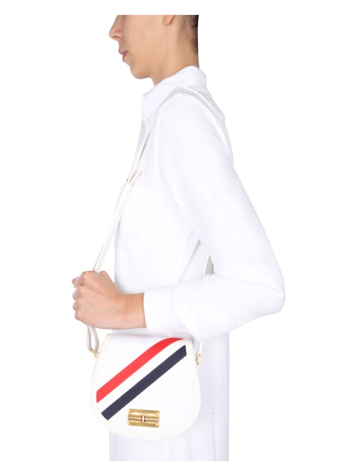Thom Browne CANVAS SADDLE SHOULDER BAG