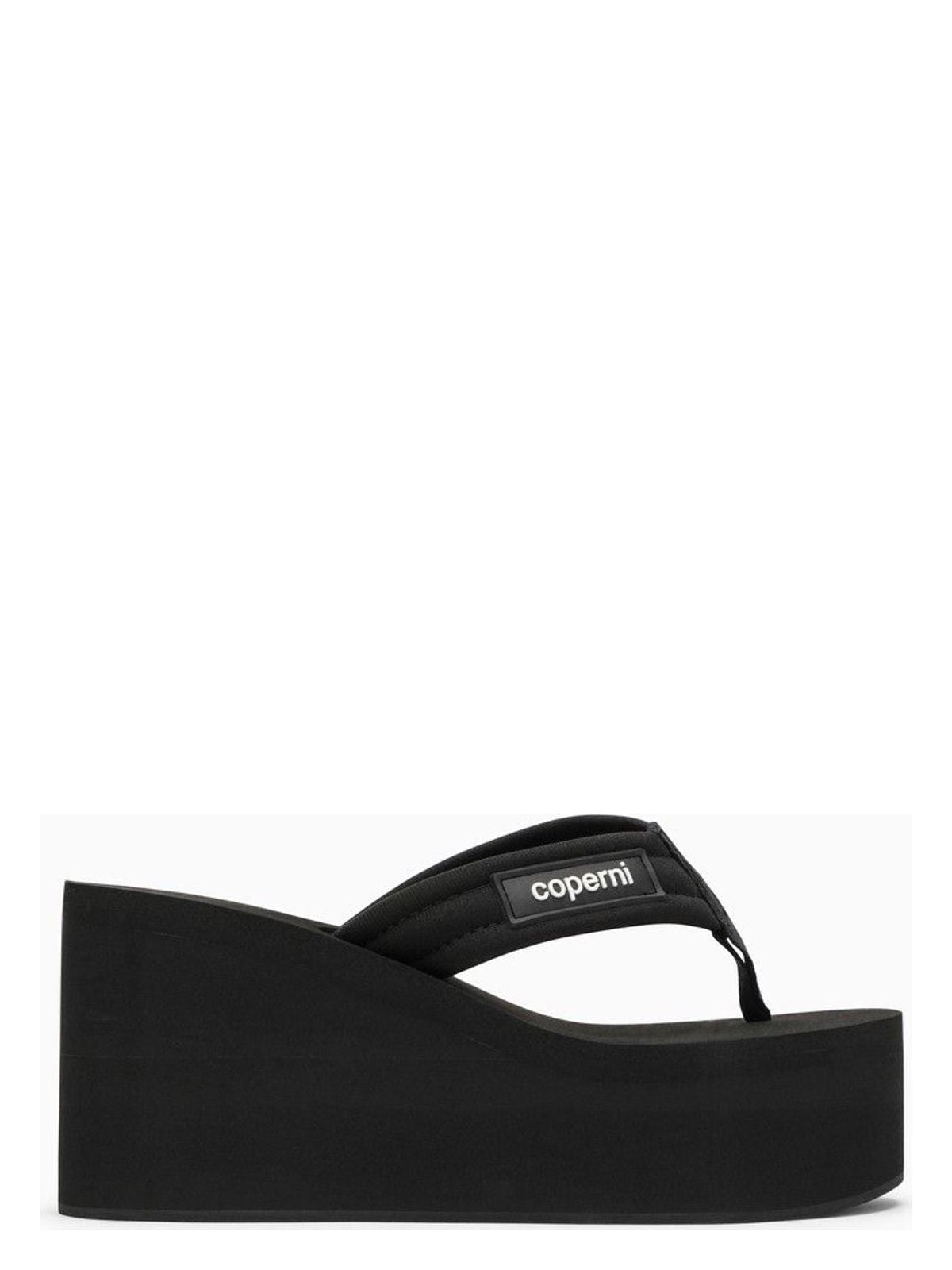 Coperni BLACK WEDGE SANDAL WITH LOGO