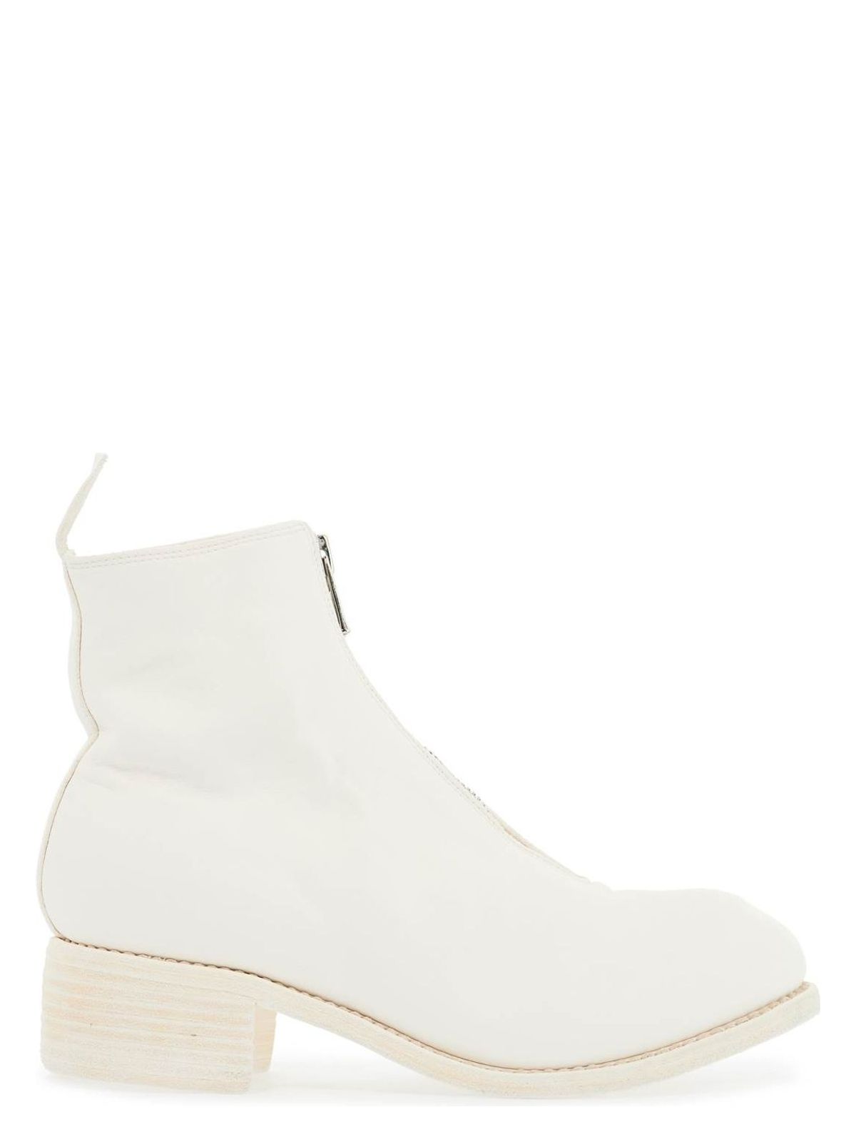 Guidi UNISEX WHITE HORSE AND CALF LEATHER BOOTS WITH ELEGANT SIDE ZIP