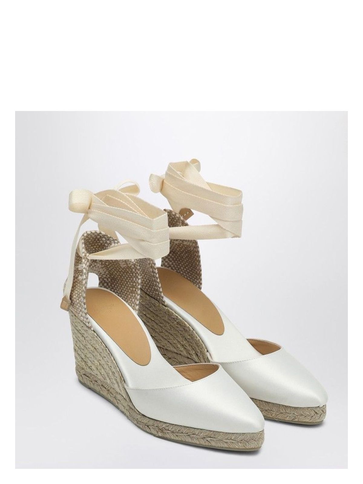 Castañer JOYCE WHITE ESPADRILLES IN SATIN