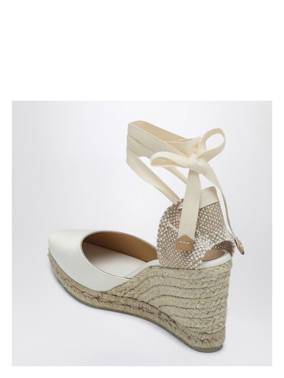 Castañer JOYCE WHITE ESPADRILLES IN SATIN