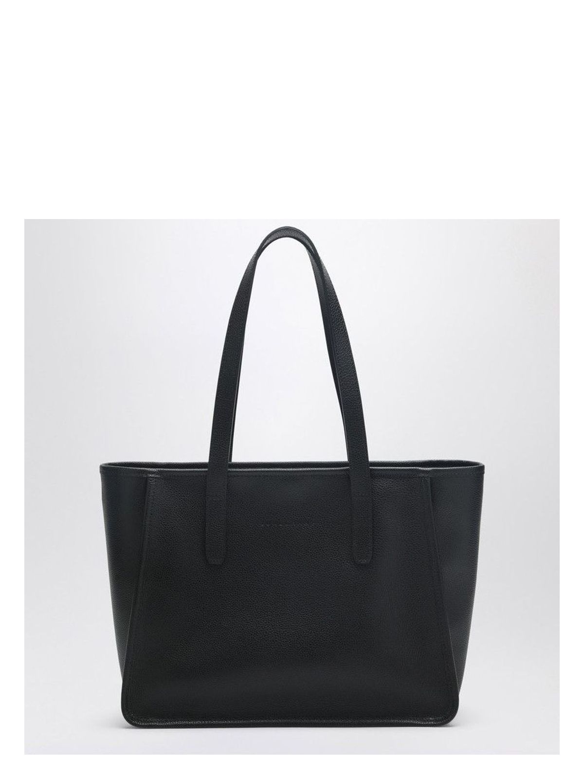Longchamp BLACK LEATHER LE FOULONNé L SHOPPING BAG