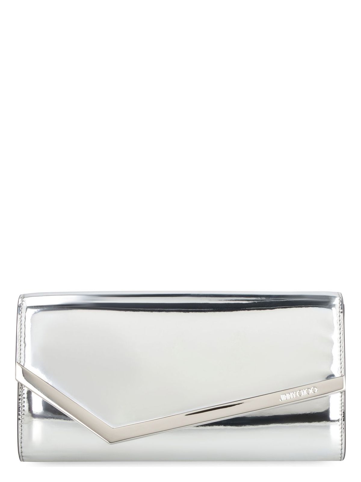 Jimmy Choo EMMIE MIRROR FABRIC CLUTCH BAG