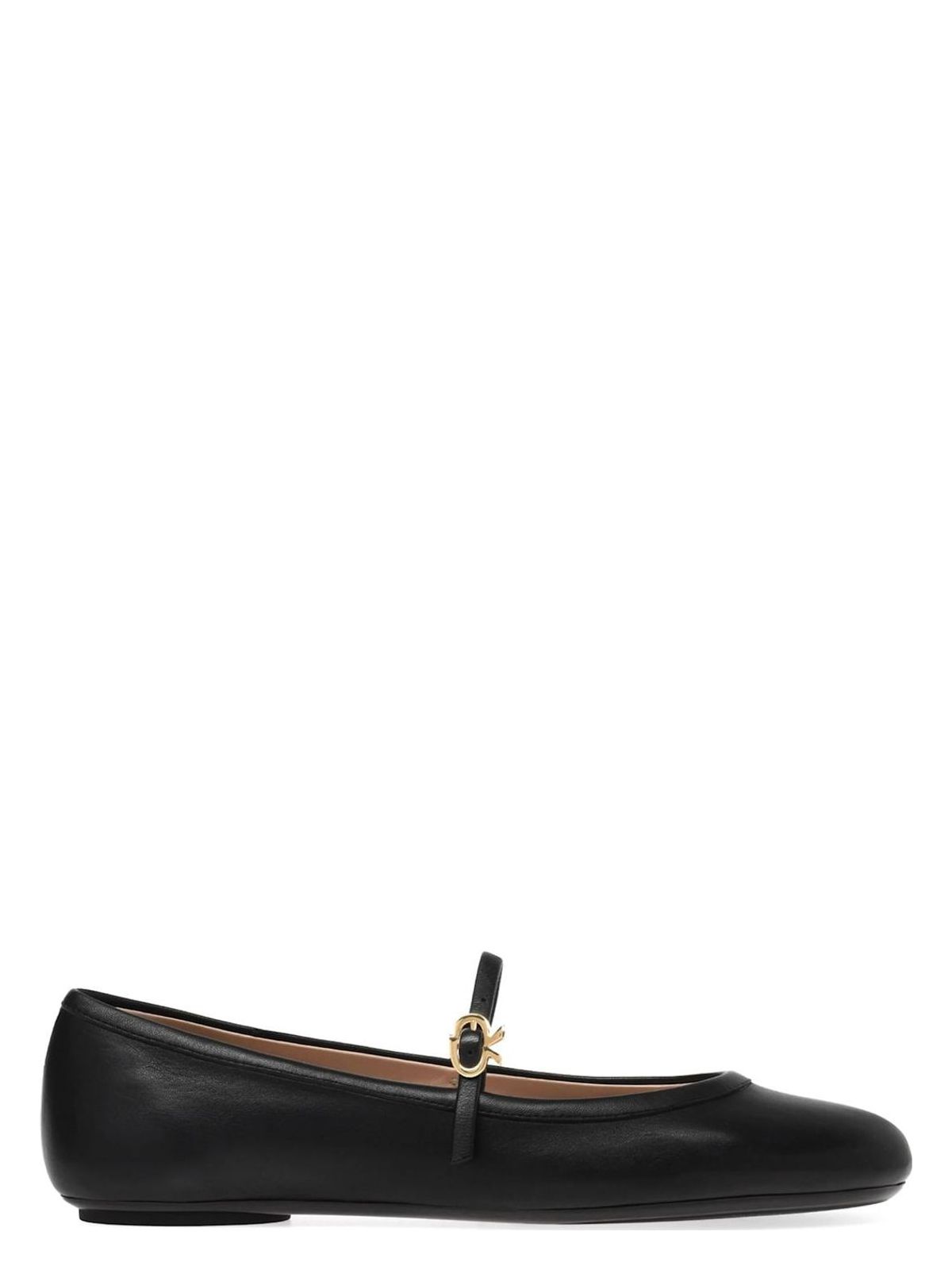Gianvito Rossi FLAT ROUND-TOE BALLERINA IN BLACK SMOOTH LEATHER