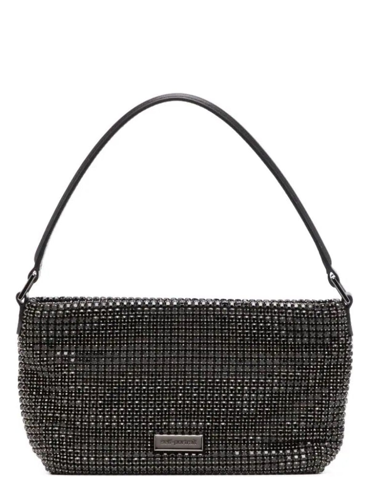 Self-Portrait SILVER DIAMANTE SMALL HOBO BAG