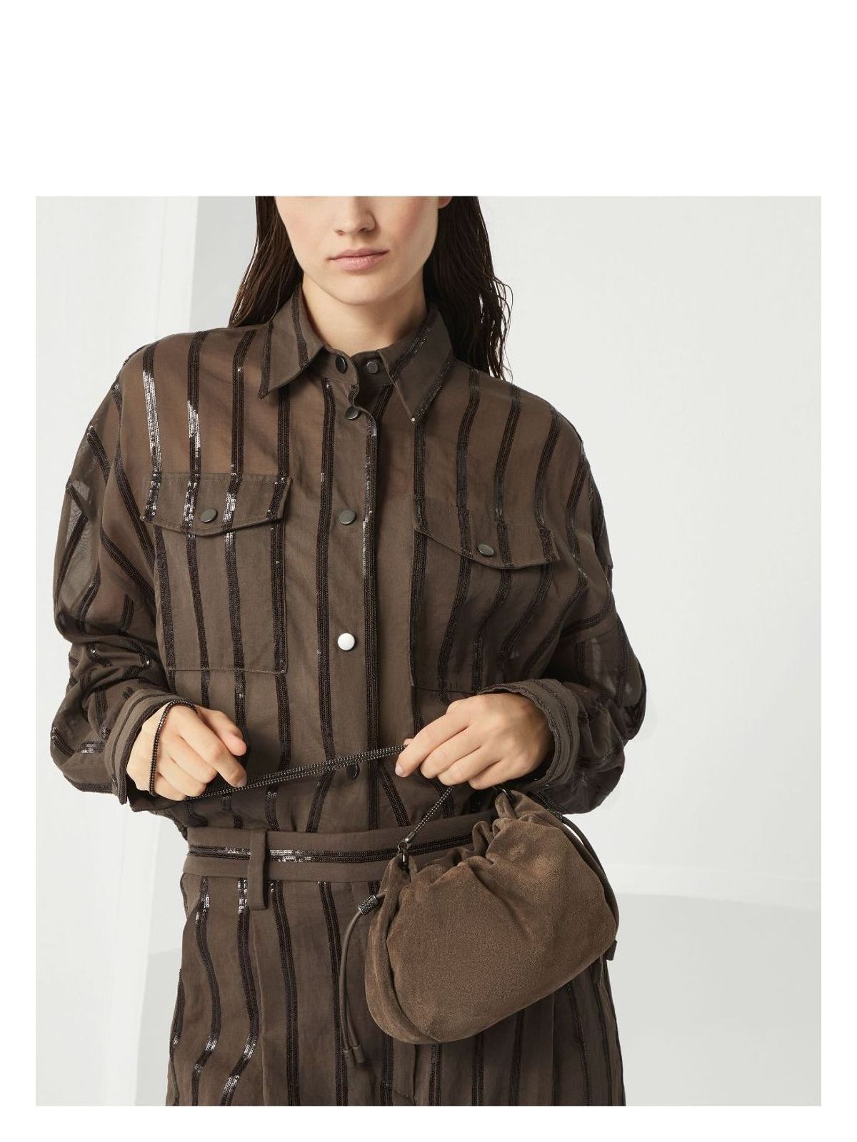Brunello Cucinelli LEATHER SHOULDER BAG